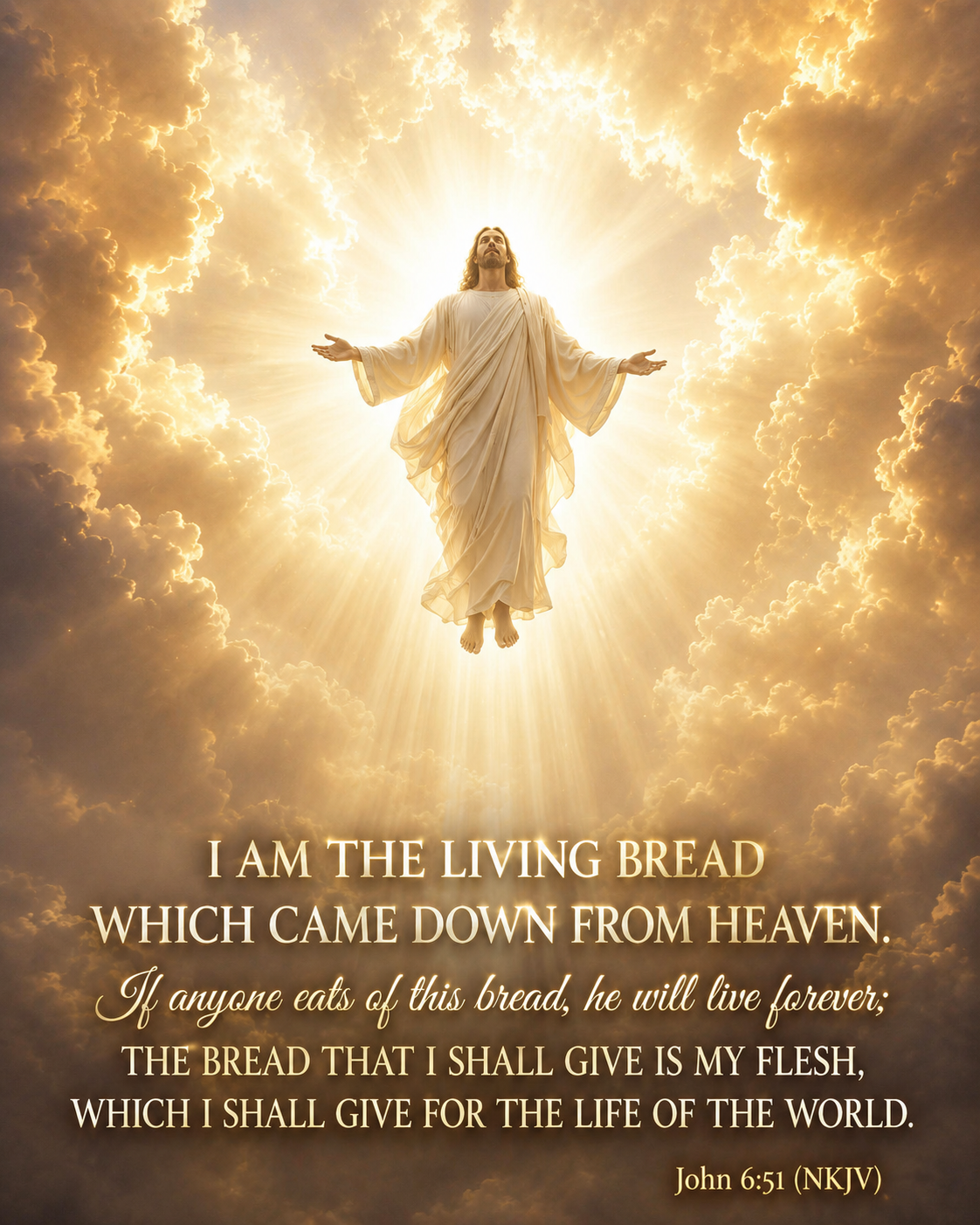 Jesus the Living Bread Printable Wall Art | Christian Provision & Fellowship Decor Digital Poster | Faith Gift