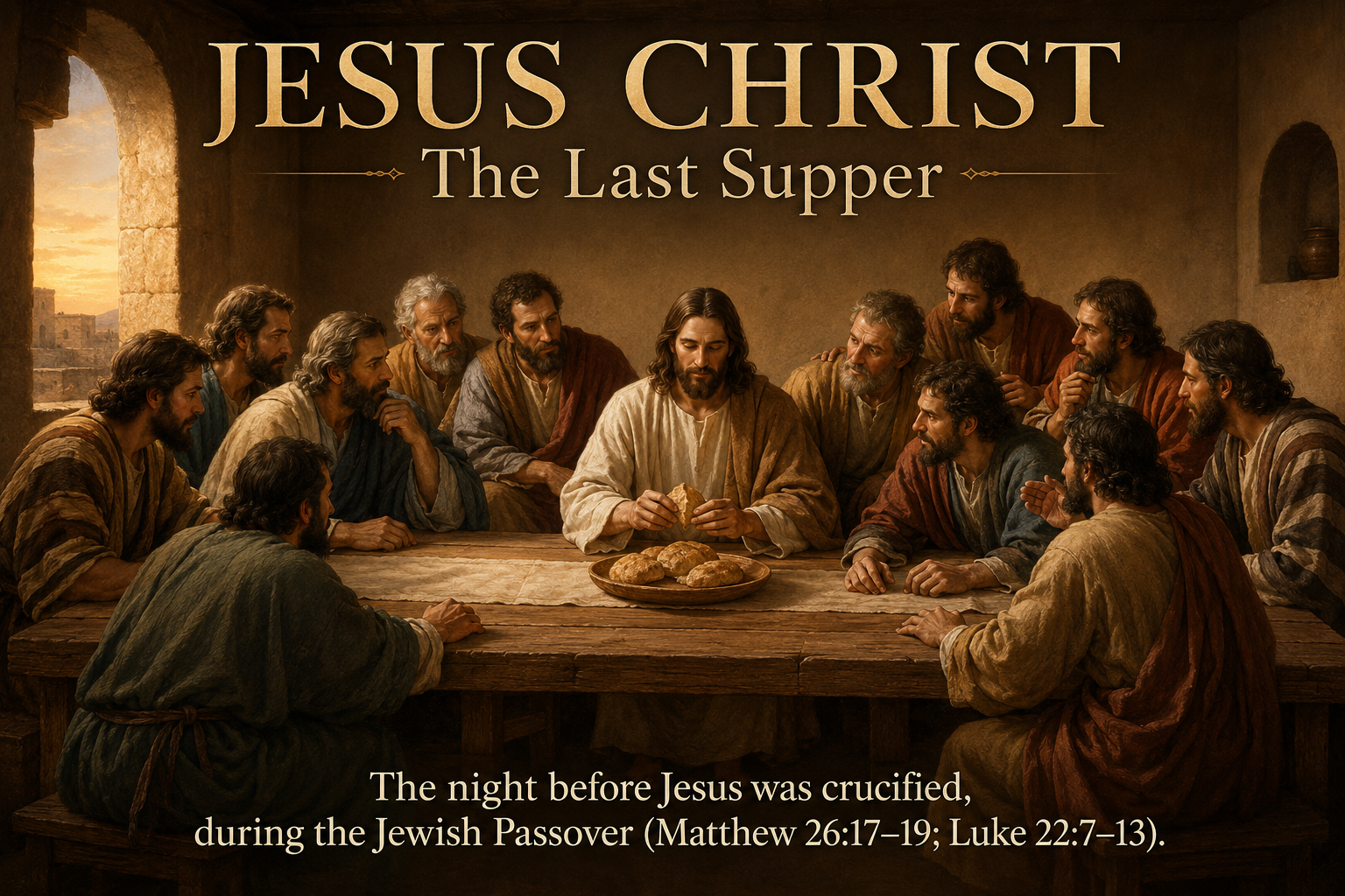 Jesus Christ The Last Supper Printable Wall Art | Biblical Communion Wall Decor Digital Poster | Faith Gift