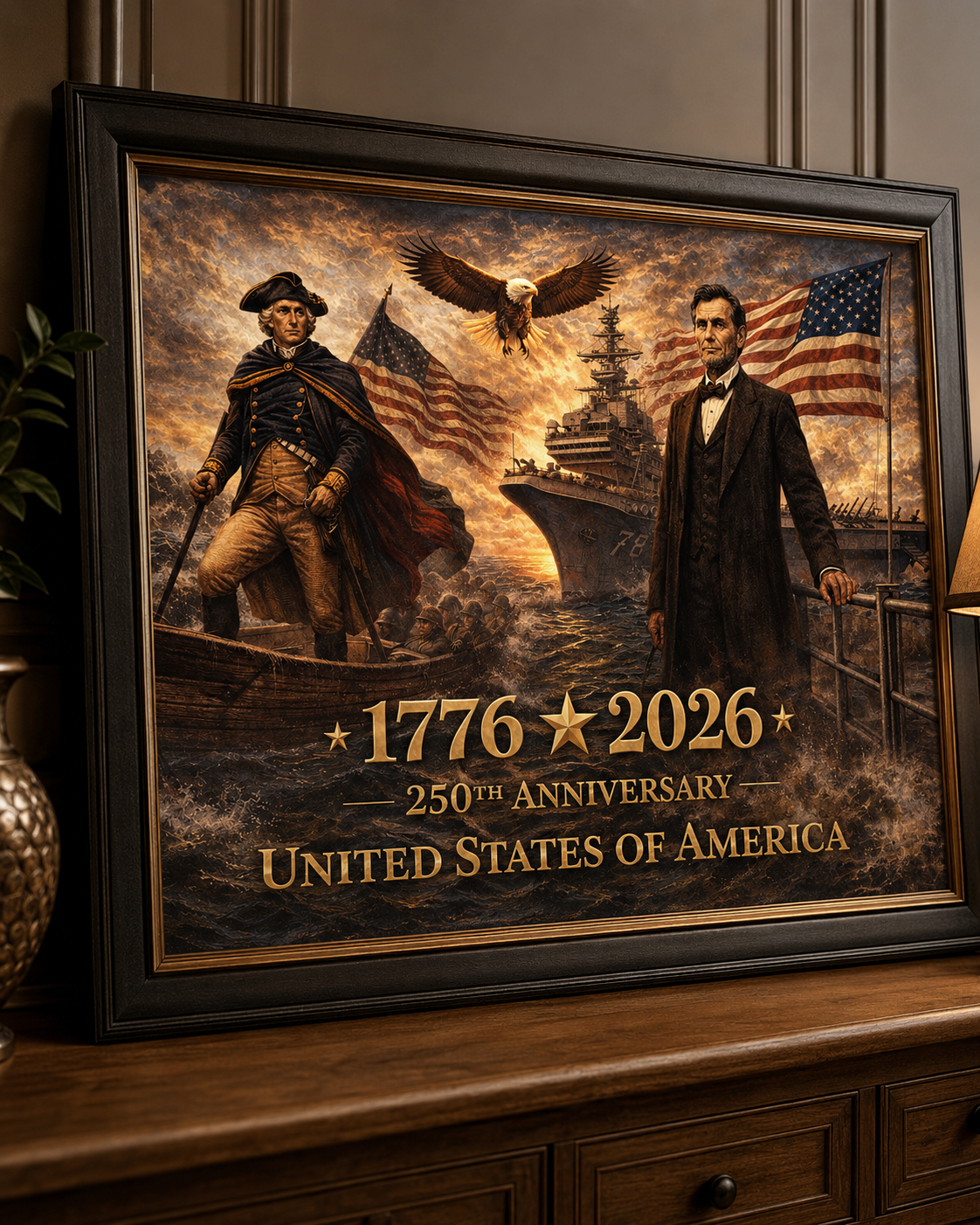 1776–2026 250th Anniversary United States of America Patriotic Canvas