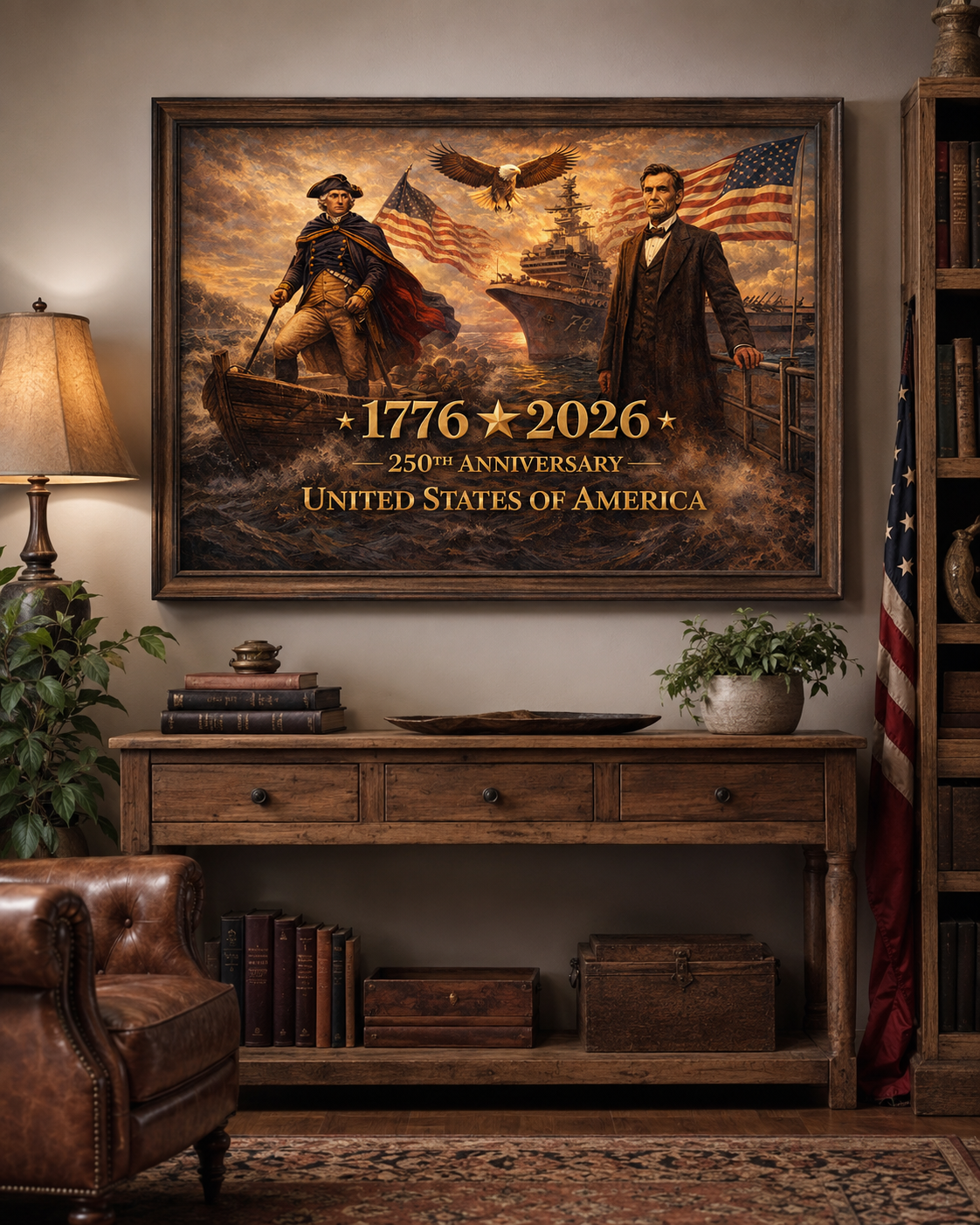 1776–2026 250th Anniversary United States of America Patriotic Canvas - Image 3