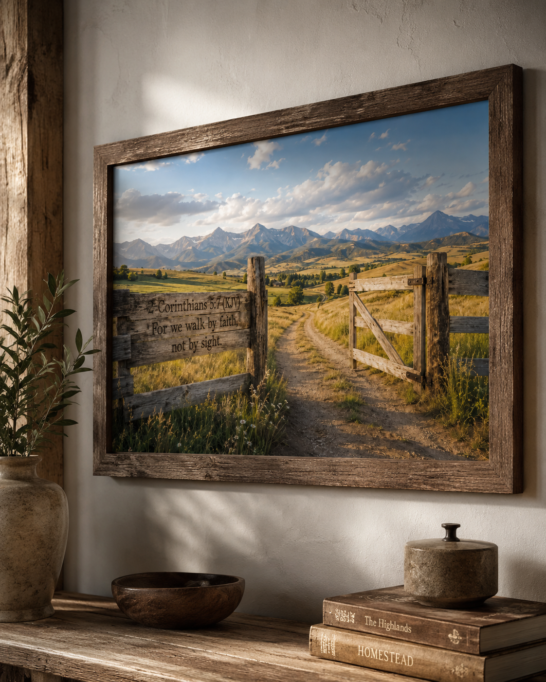 2 Corinthians 57 Faith Fence Rustic Wall Art - Image 2