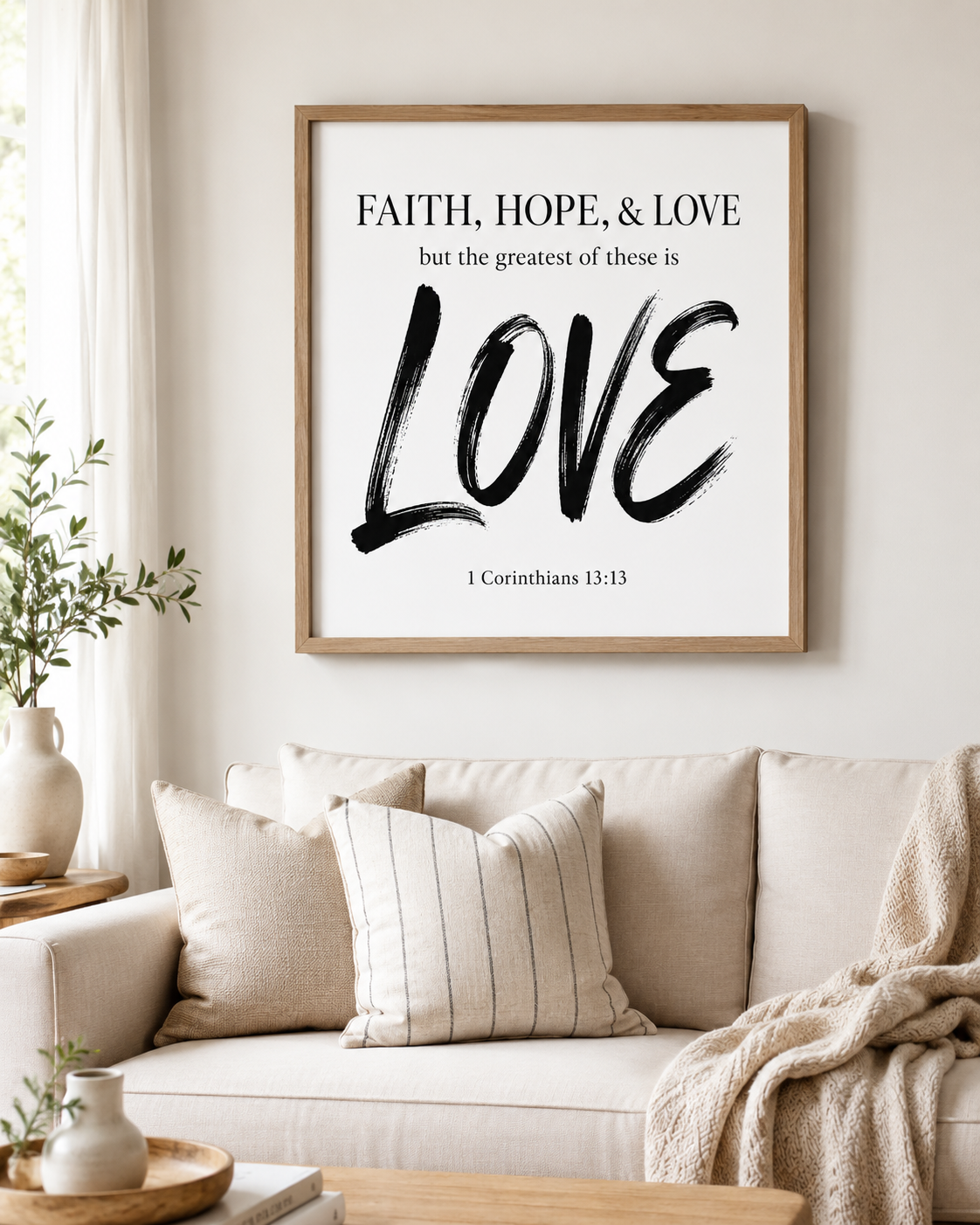Faith, Hope & Love 1 Corinthians 1313 Typography Wall Art - Image 2