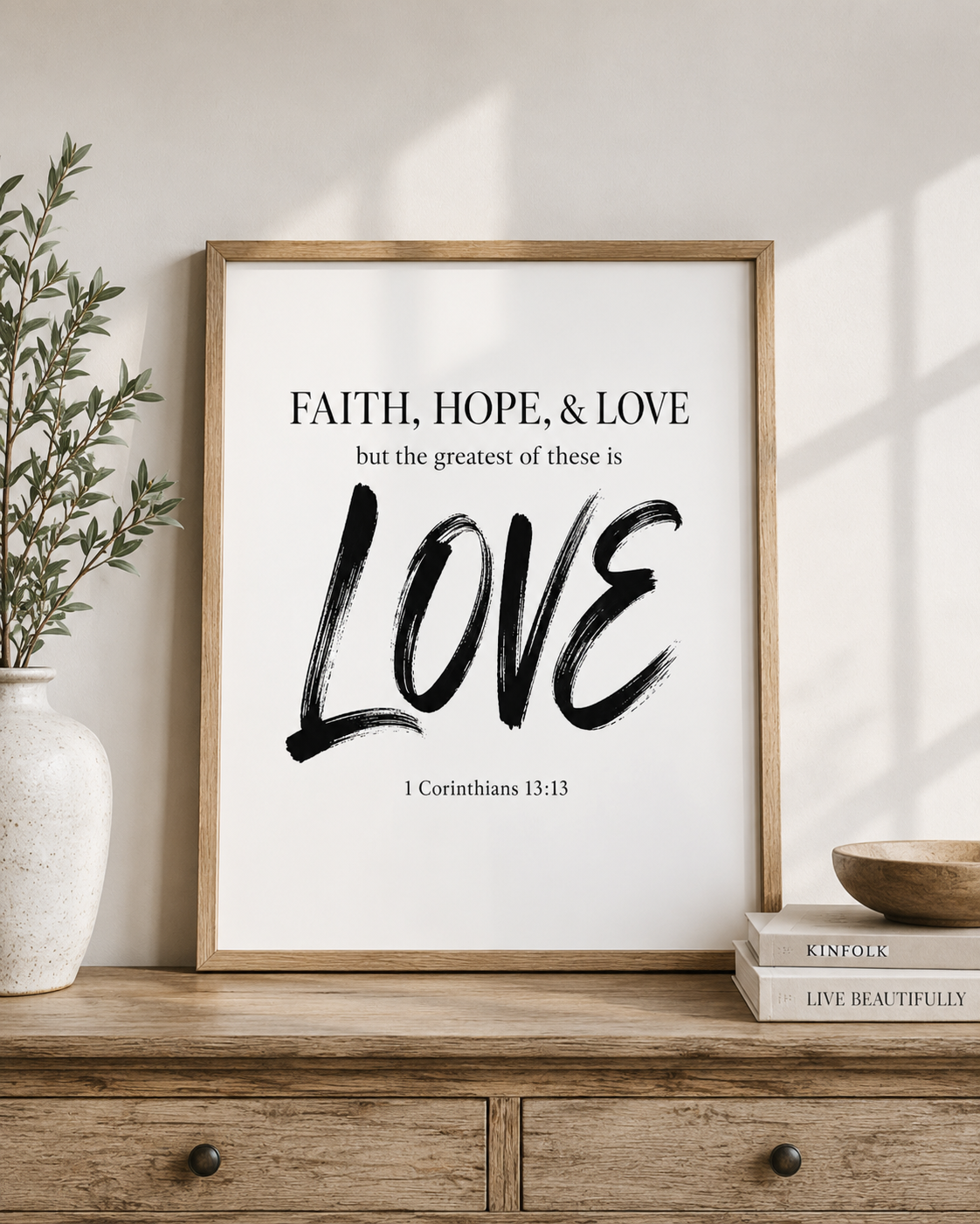 Faith, Hope & Love 1 Corinthians 1313 Typography Wall Art - Image 4