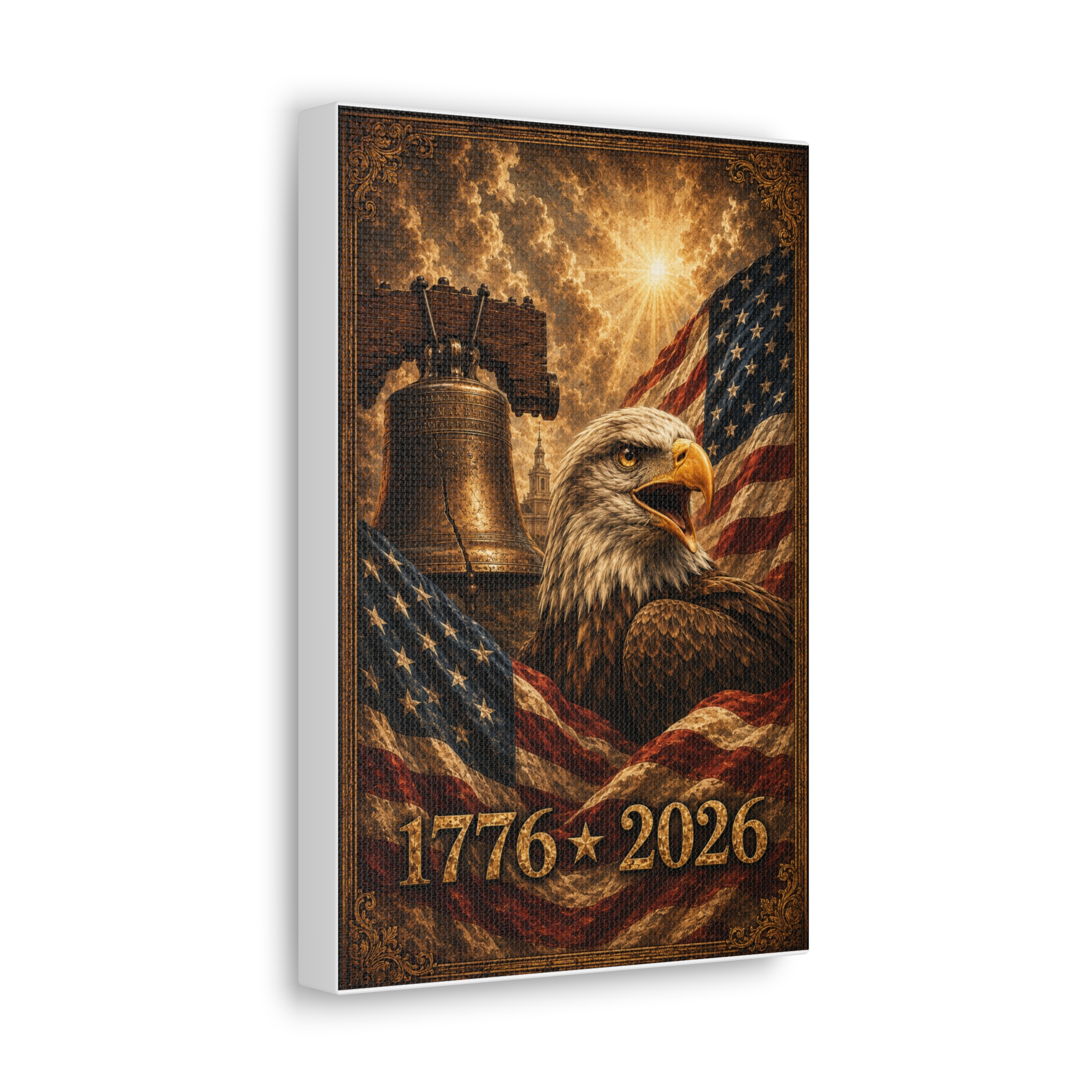 1776–2026 American Eagle & Liberty Bell Patriotic Canvas Wall Art | America’s 250th Anniversary | Patriotic Gift - Image 2