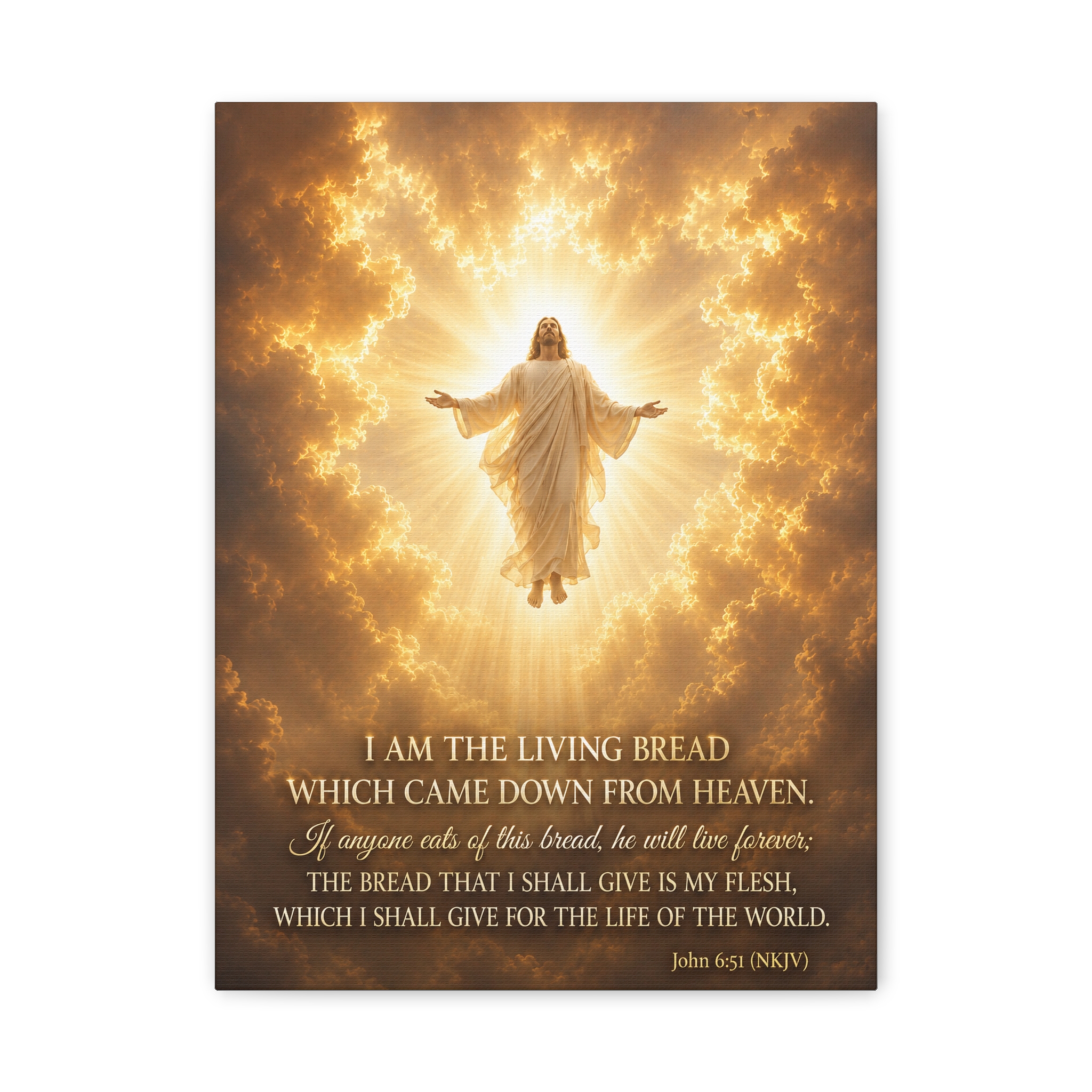Jesus the Living Bread Canvas Wall Art | Christian Provision & Fellowship Decor | Faith Gift - Image 2
