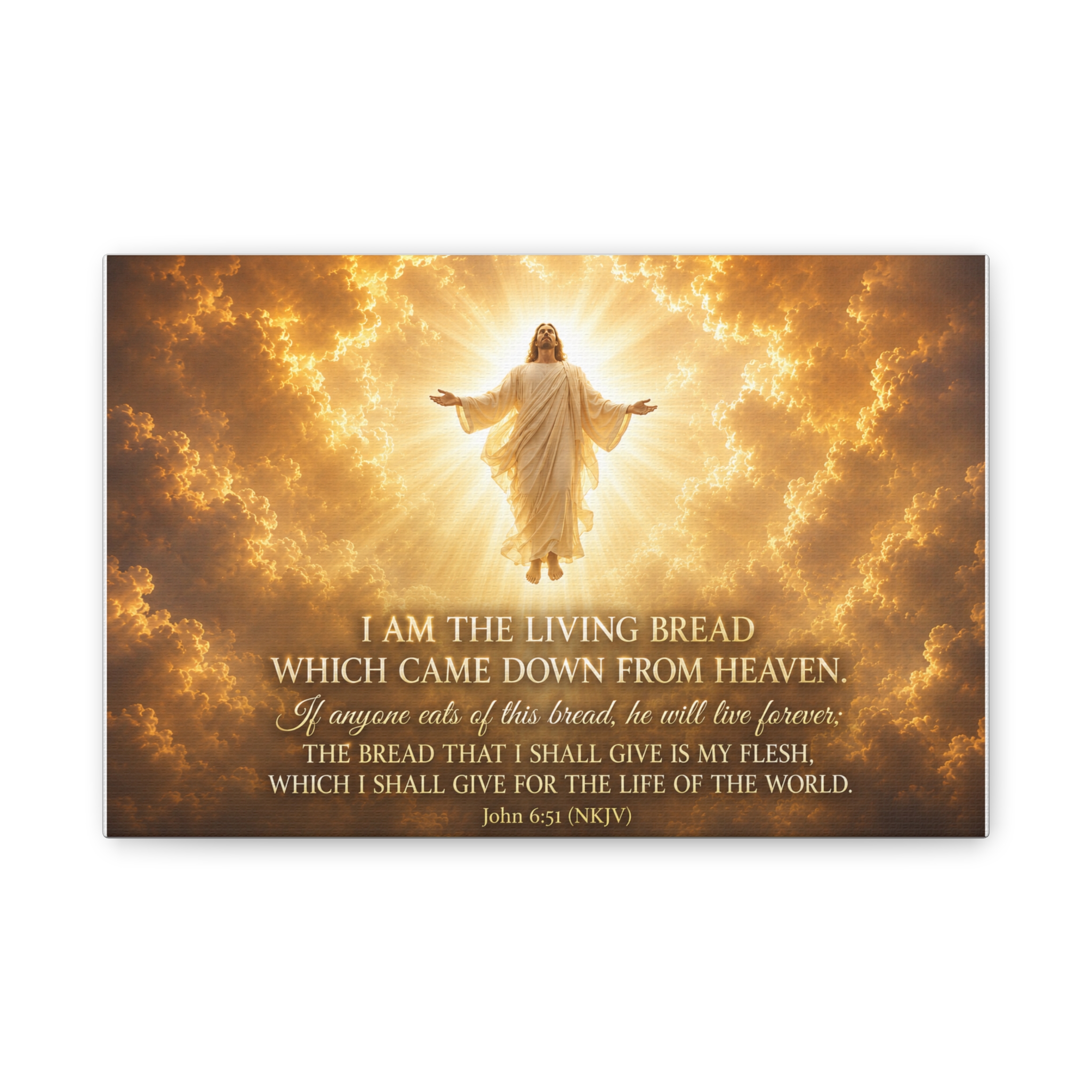 Jesus the Living Bread Canvas Wall Art | Christian Provision & Fellowship Decor | Faith Gift - Image 4