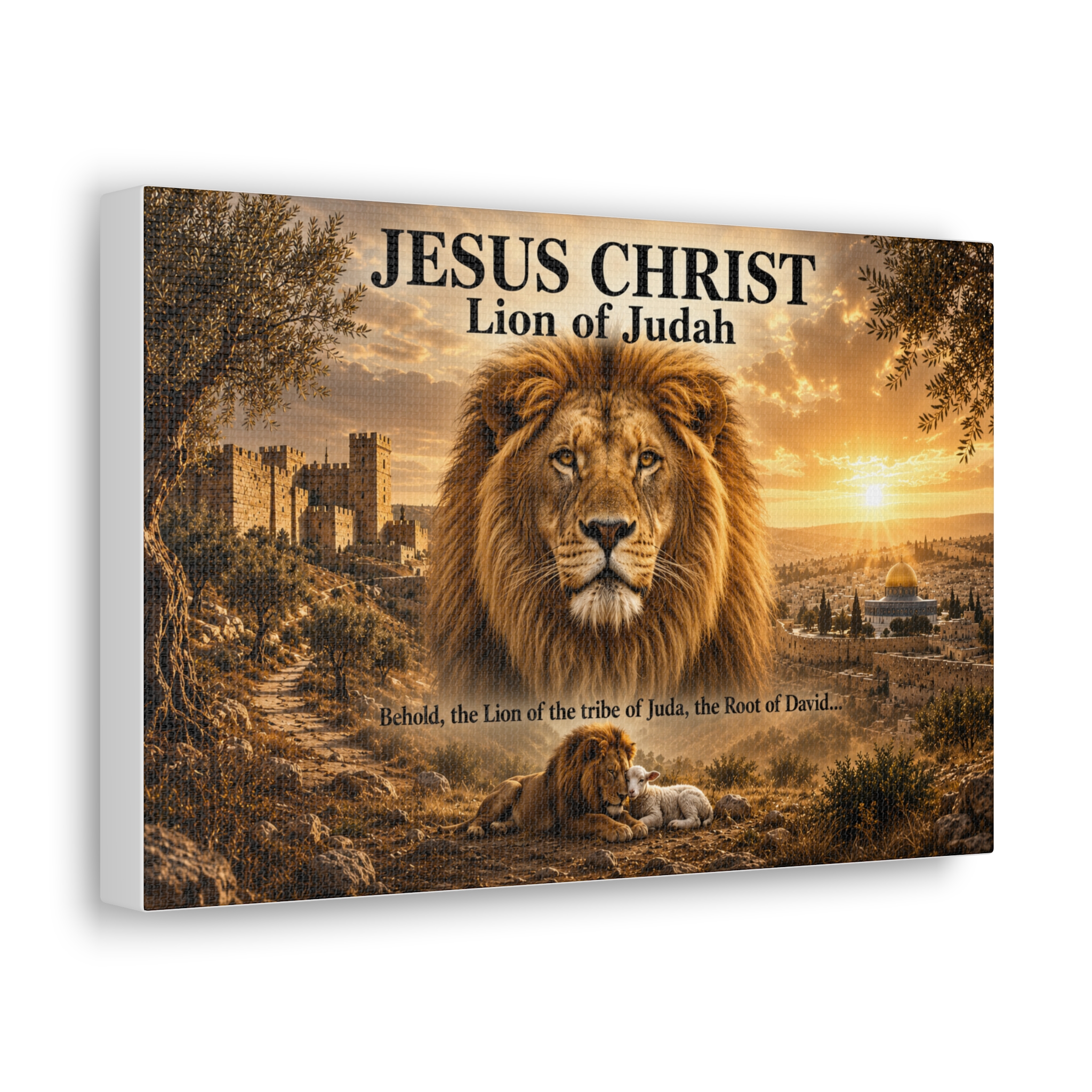 Jesus Christ Lion of Judah Canvas Wall Art | Revelation Christian Wall Decor | Faith Gift - Image 3