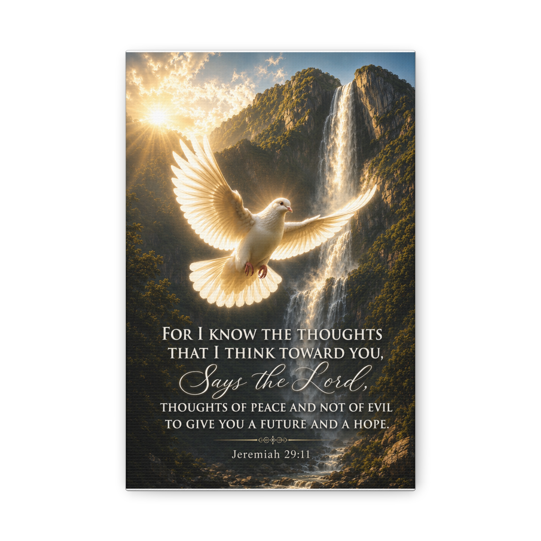 Jeremiah 29:11 For I Know the Plans Canvas Wall Art | Hope & Future Scripture Decor | Faith Gift - Image 2