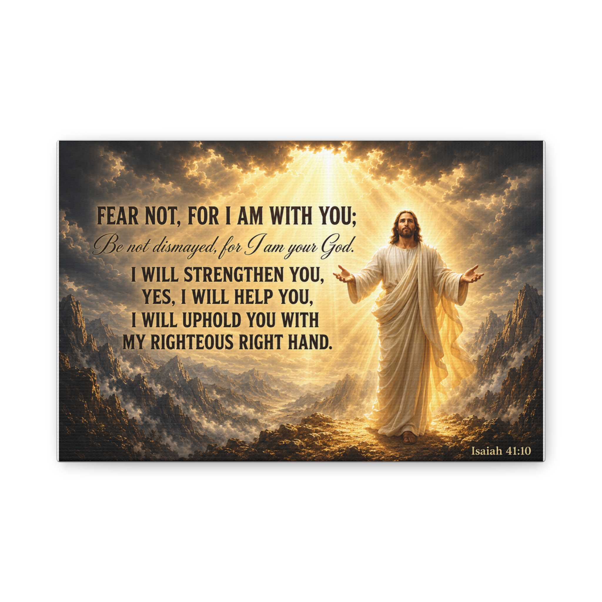 Fear Not Isaiah 41:10 Jesus Canvas Wall Art | Christian Courage & Comfort Decor | Faith Gift - Image 4