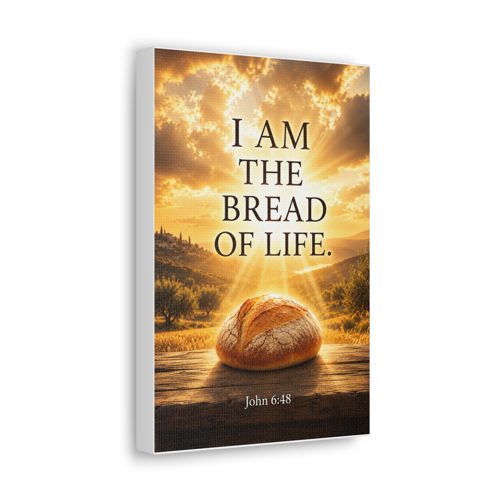 I Am the Bread of Life John 6:48 Canvas Wall Art | Jesus Christian Kitchen Decor | Faith Gift - Image 2