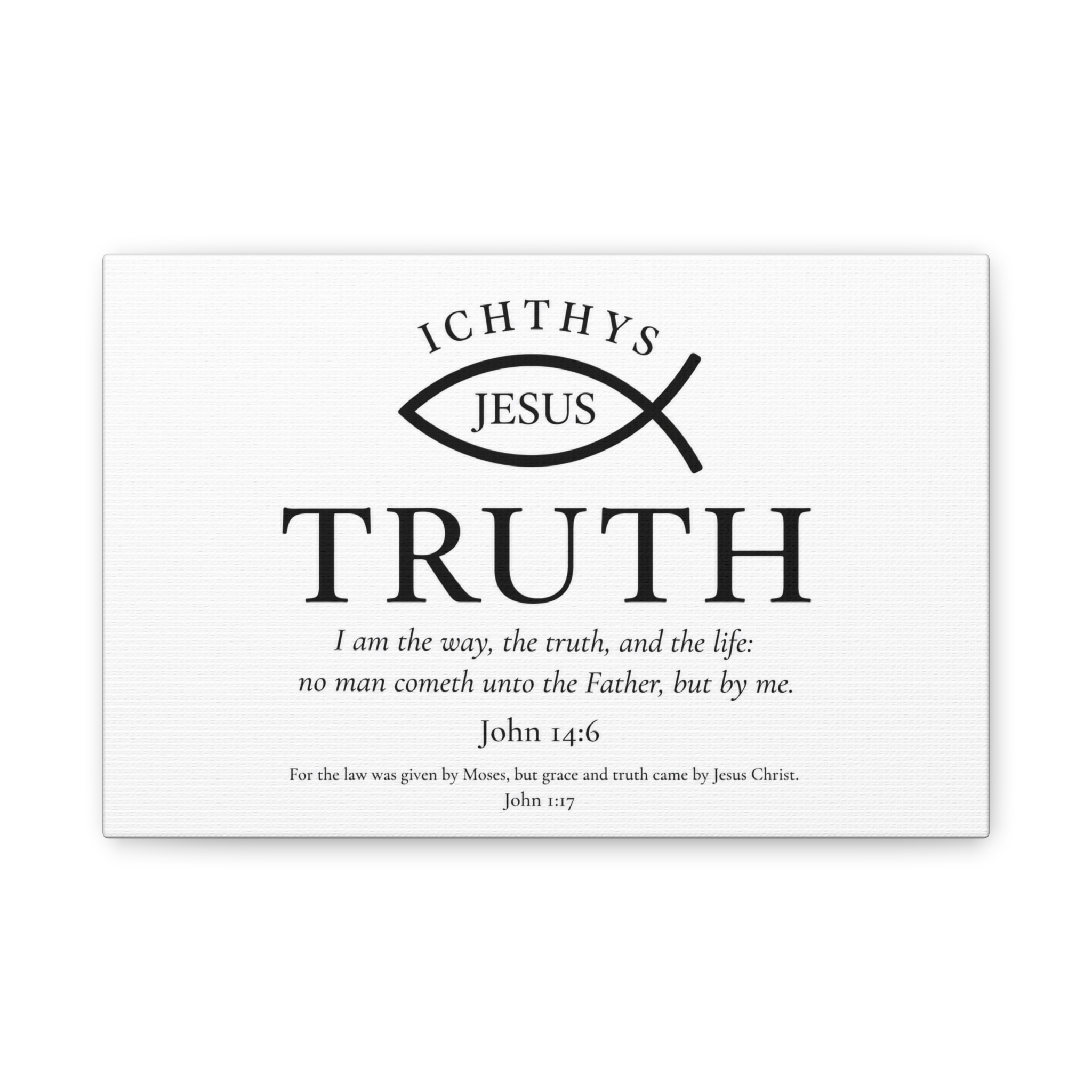 Christian Truth Canvas Wall Art — ICHTHYS Jesus Bible Verse John 14:6 - Image 4