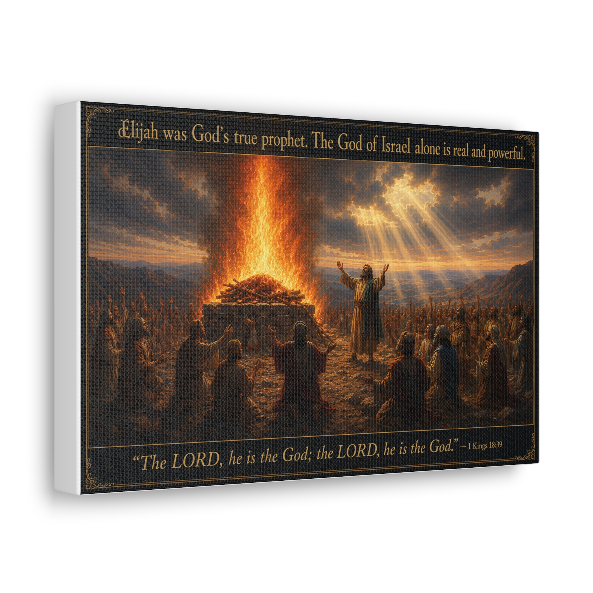 Elijah at Mount Carmel Canvas Wall Art | 1 Kings Biblical Prophet Decor | Faith Gift - Image 5