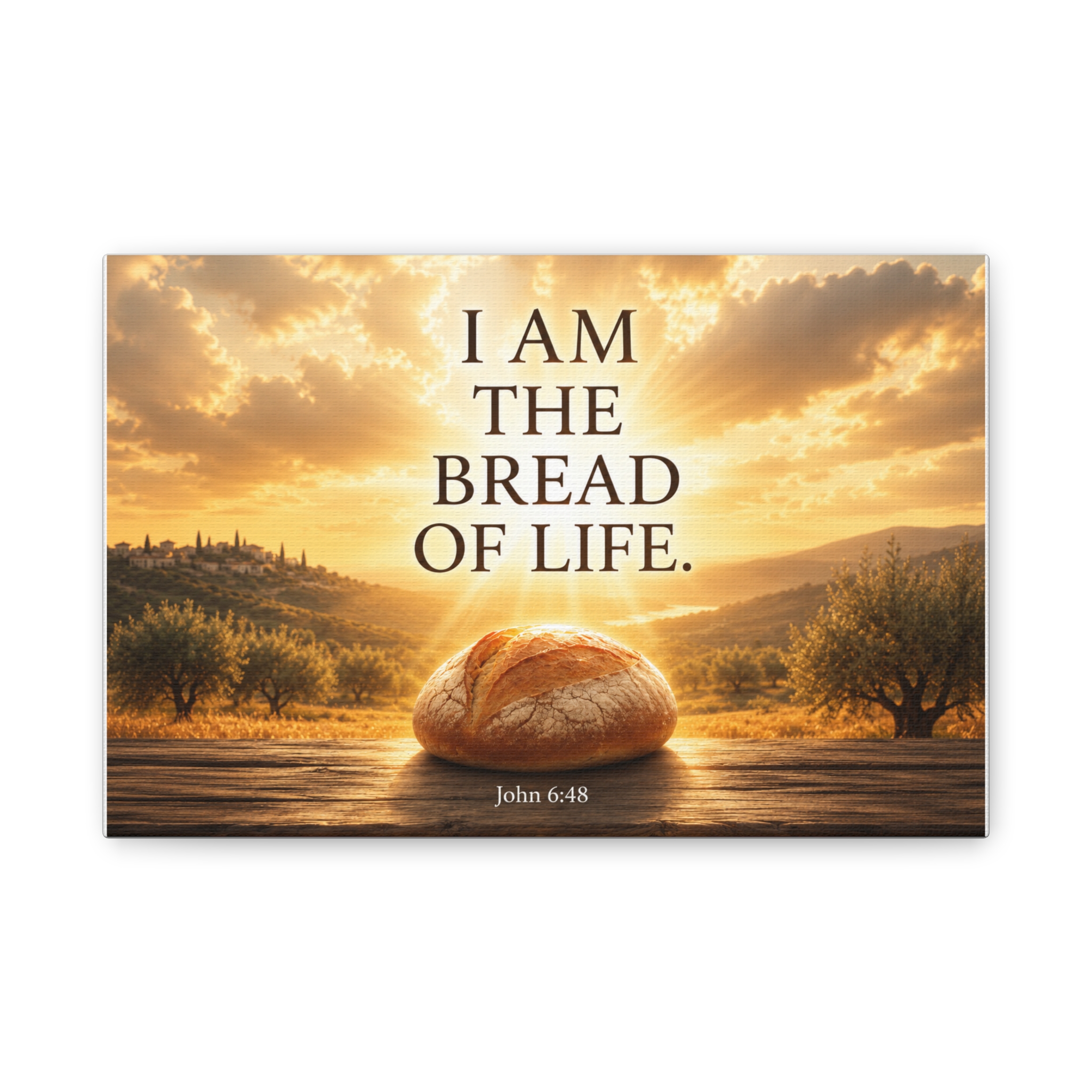 I Am the Bread of Life John 6:48 Canvas Wall Art | Jesus Christian Kitchen Decor | Faith Gift - Image 3