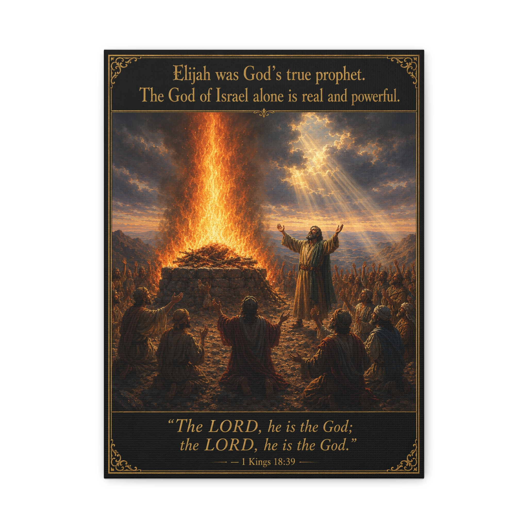 Elijah at Mount Carmel Canvas Wall Art | 1 Kings Biblical Prophet Decor | Faith Gift - Image 2