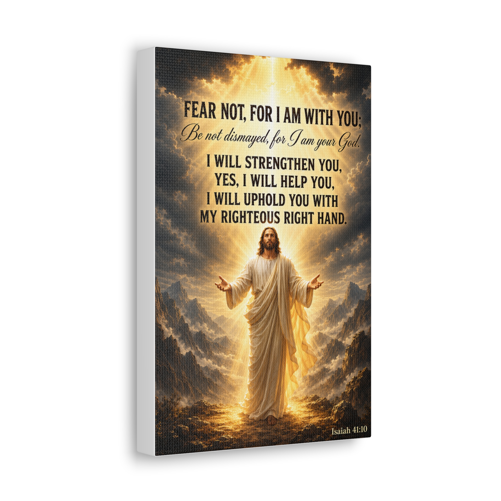 Fear Not Isaiah 41:10 Jesus Canvas Wall Art | Christian Courage & Comfort Decor | Faith Gift - Image 3
