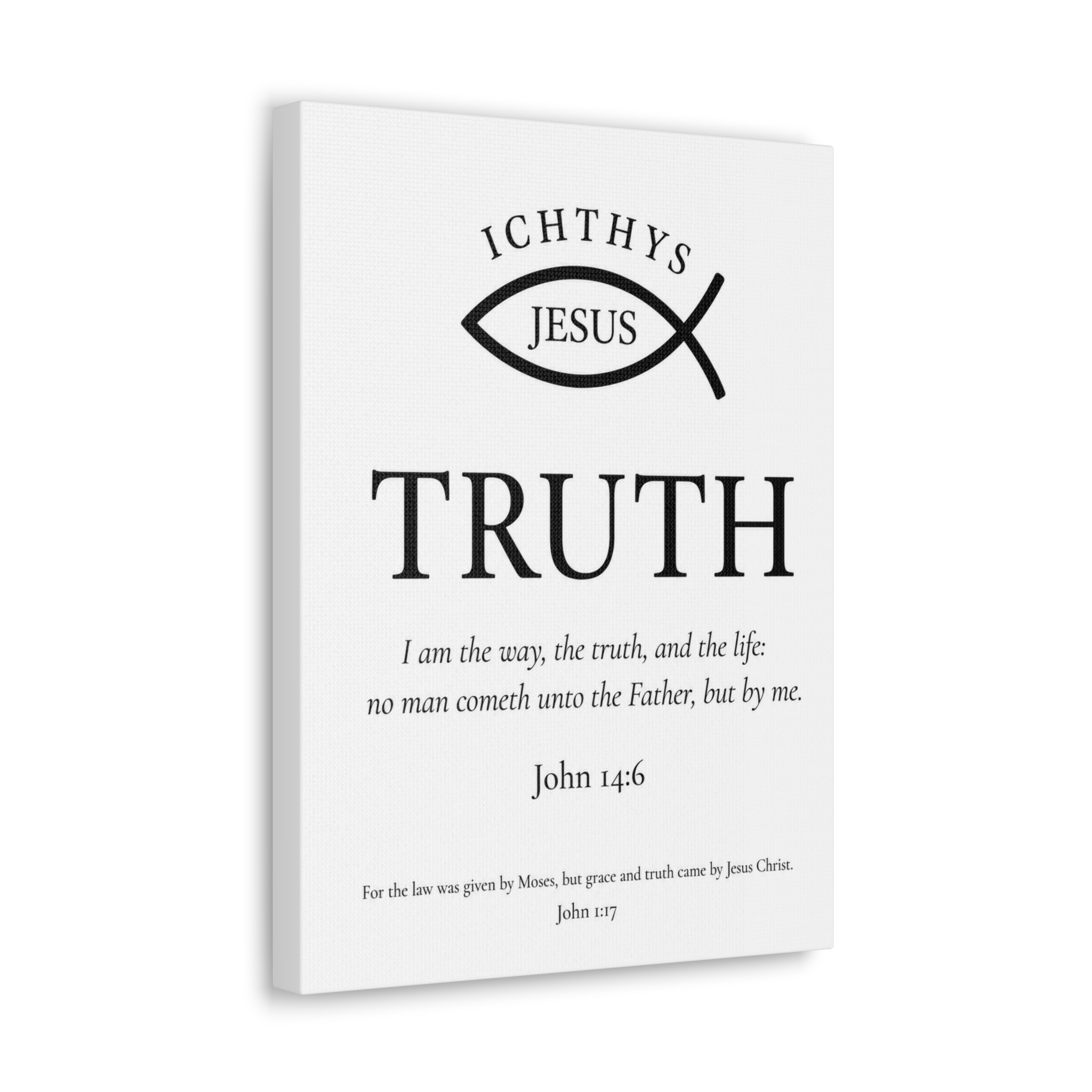 Christian Truth Canvas Wall Art — ICHTHYS Jesus Bible Verse John 14:6 - Image 3