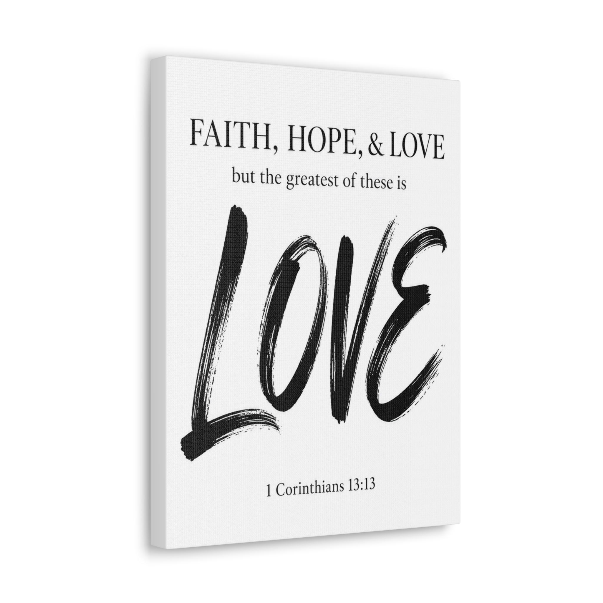 Faith Hope & Love 1 Corinthians 13:13 Canvas Wall Art | Christian Typography Decor | Christian Gift - Image 3