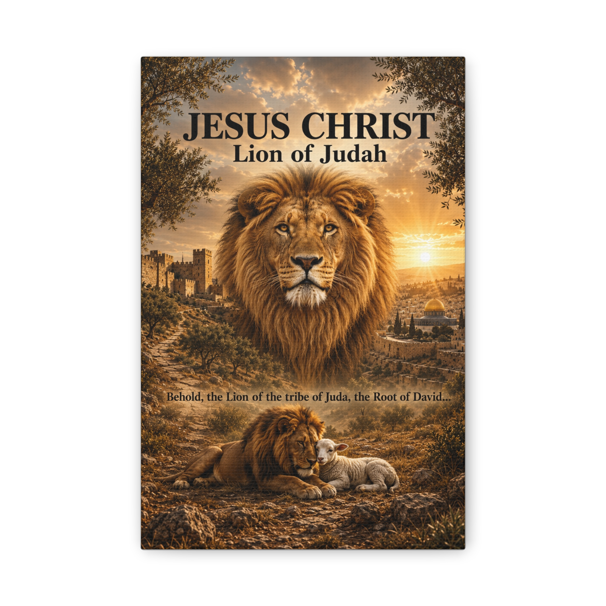 Jesus Christ Lion of Judah Canvas Wall Art | Revelation Christian Wall Decor | Faith Gift - Image 2
