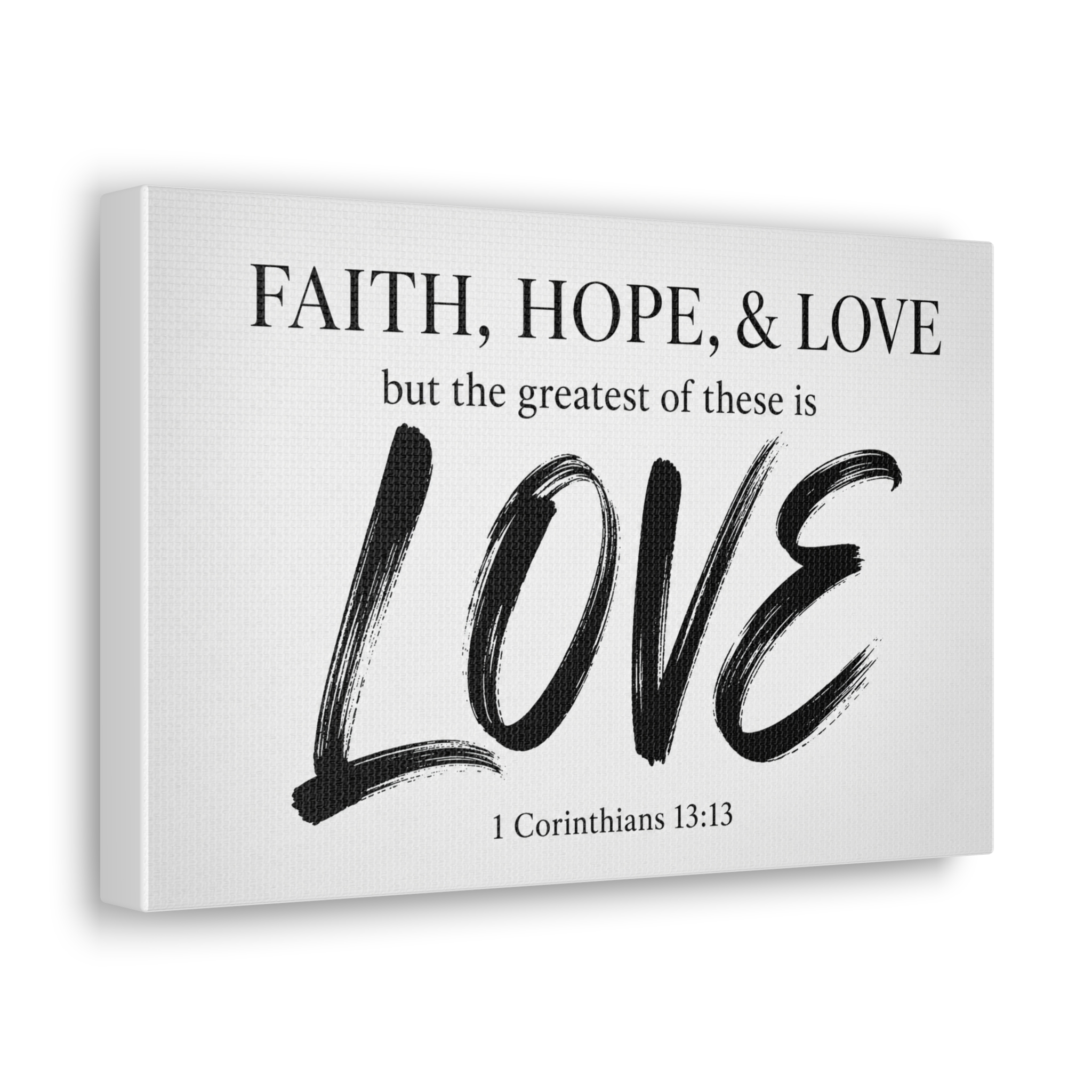 Faith Hope & Love 1 Corinthians 13:13 Canvas Wall Art | Christian Typography Decor | Christian Gift - Image 5