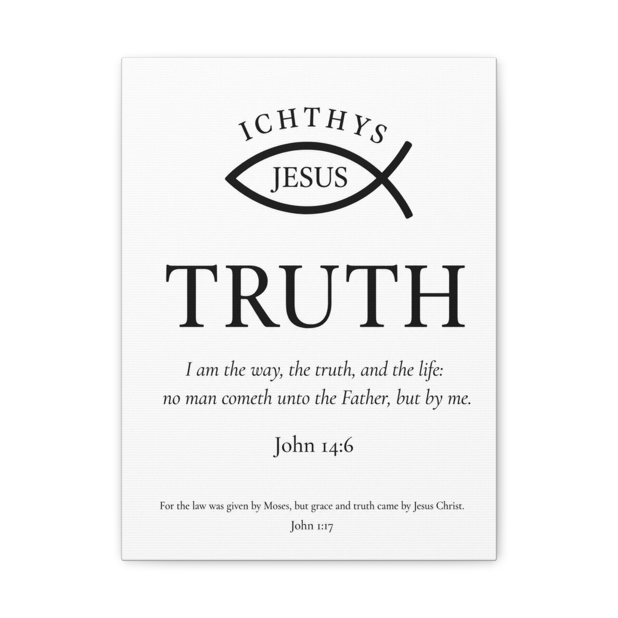 Christian Truth Canvas Wall Art — ICHTHYS Jesus Bible Verse John 14:6 - Image 2