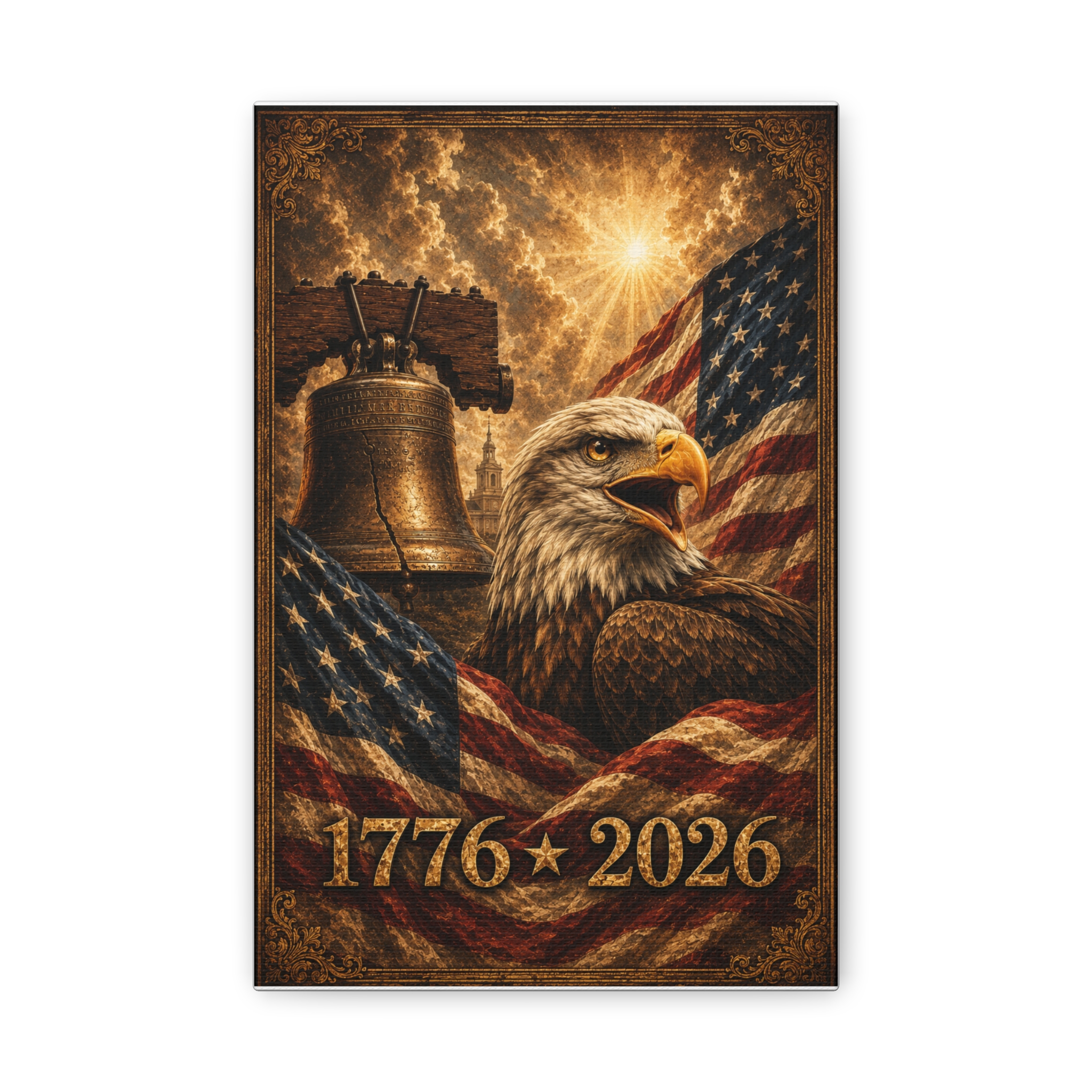 1776–2026 American Eagle & Liberty Bell Patriotic Canvas Wall Art | America’s 250th Anniversary | Patriotic Gift - Image 5