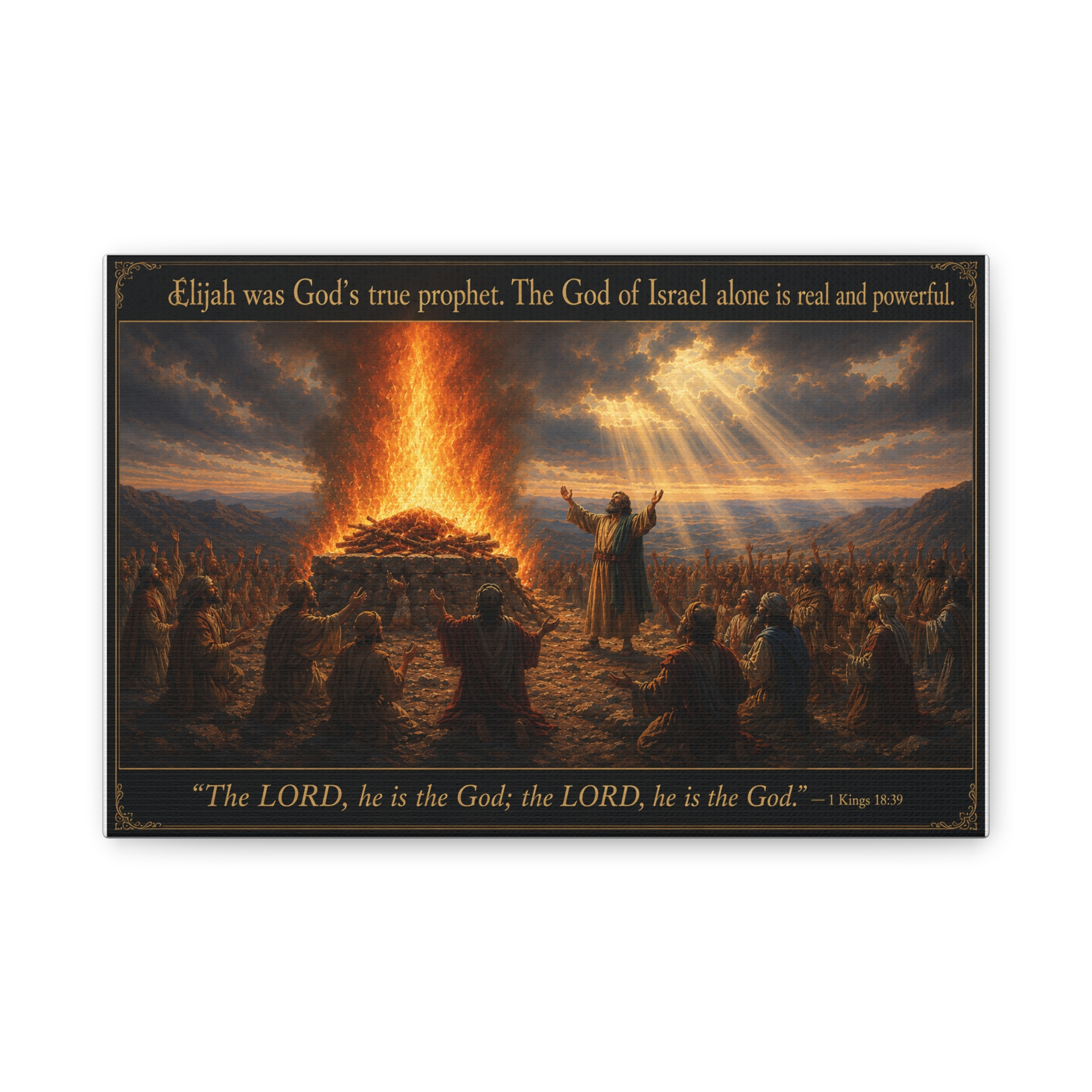 Elijah at Mount Carmel Canvas Wall Art | 1 Kings Biblical Prophet Decor | Faith Gift - Image 4