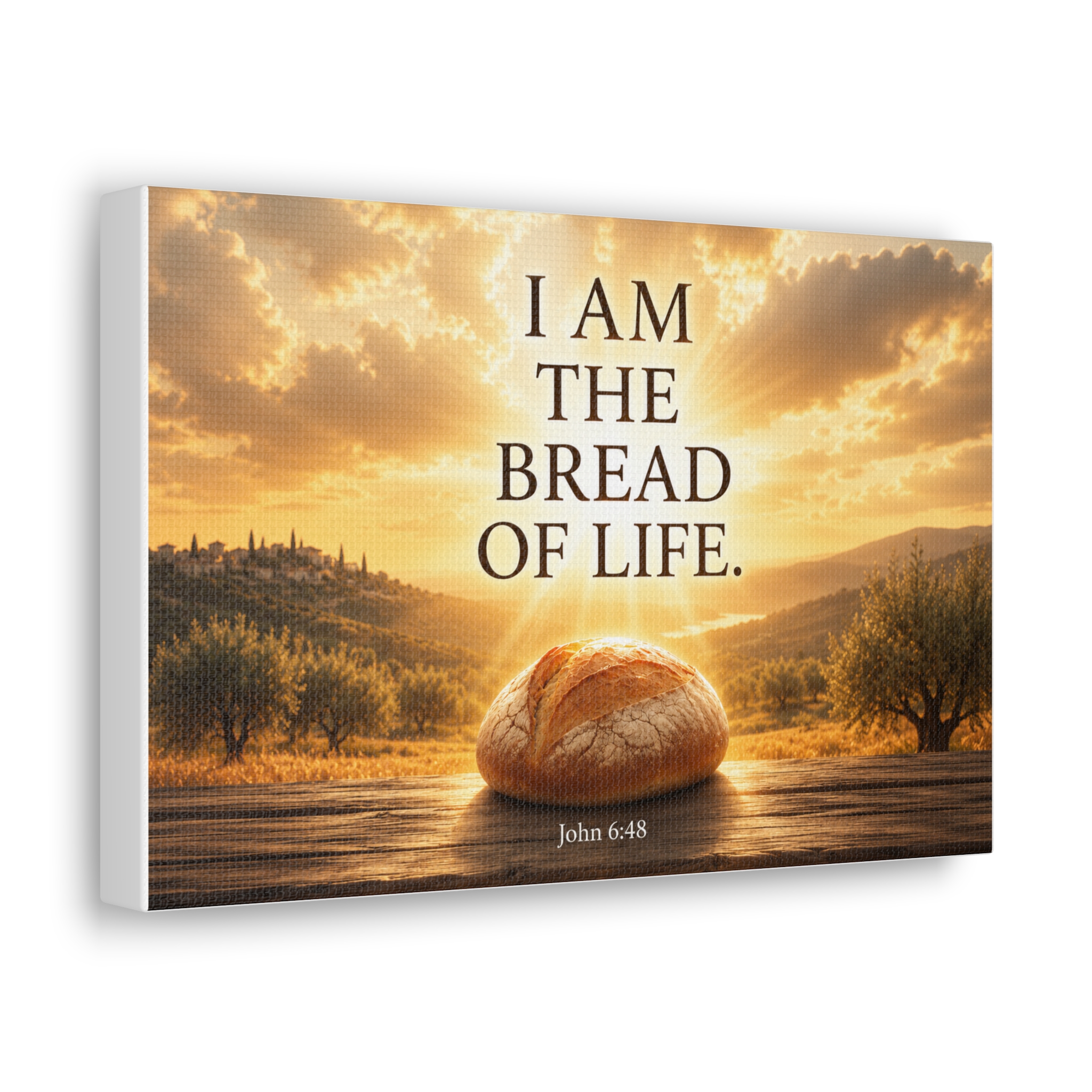 I Am the Bread of Life John 6:48 Canvas Wall Art | Jesus Christian Kitchen Decor | Faith Gift - Image 4