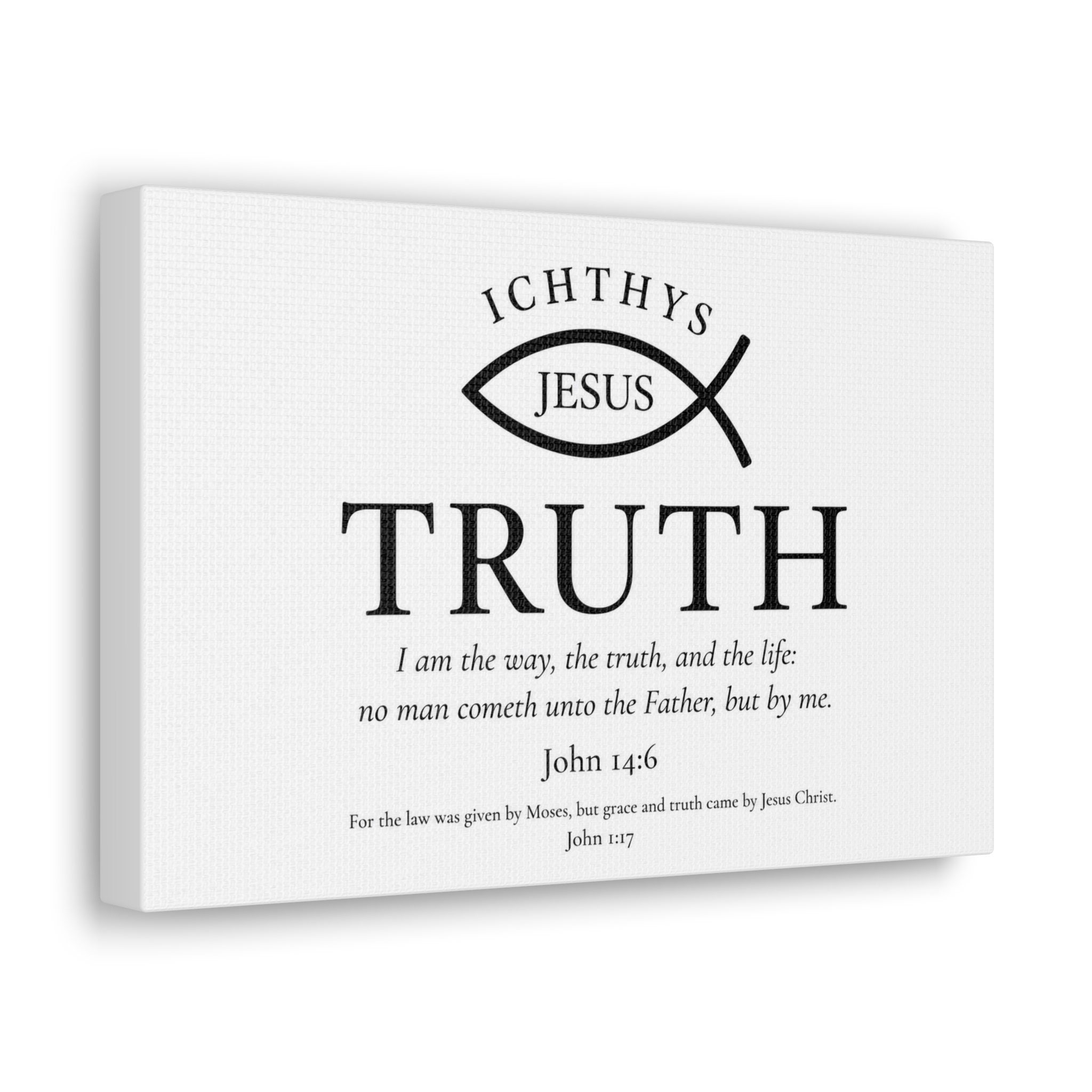 Christian Truth Canvas Wall Art — ICHTHYS Jesus Bible Verse John 14:6 - Image 5