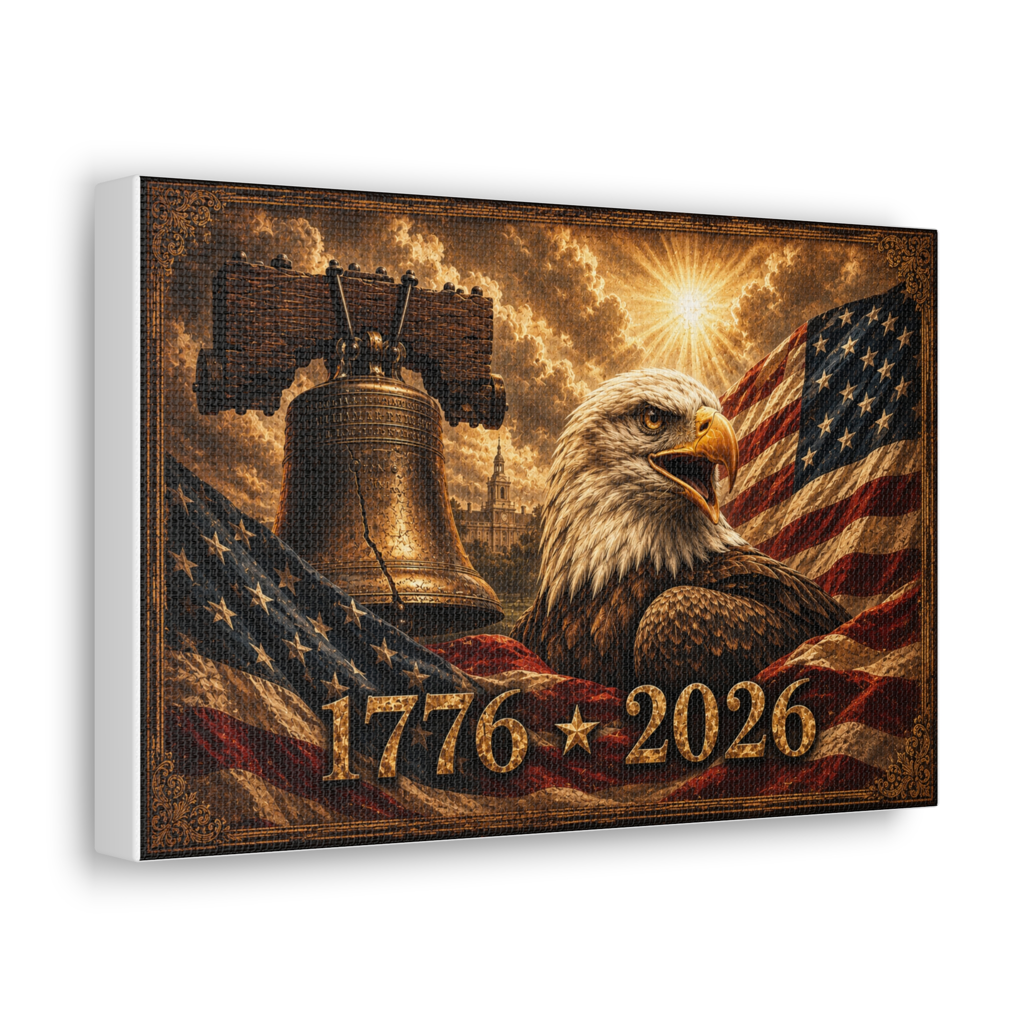 1776–2026 American Eagle & Liberty Bell Patriotic Canvas Wall Art | America’s 250th Anniversary | Patriotic Gift - Image 4