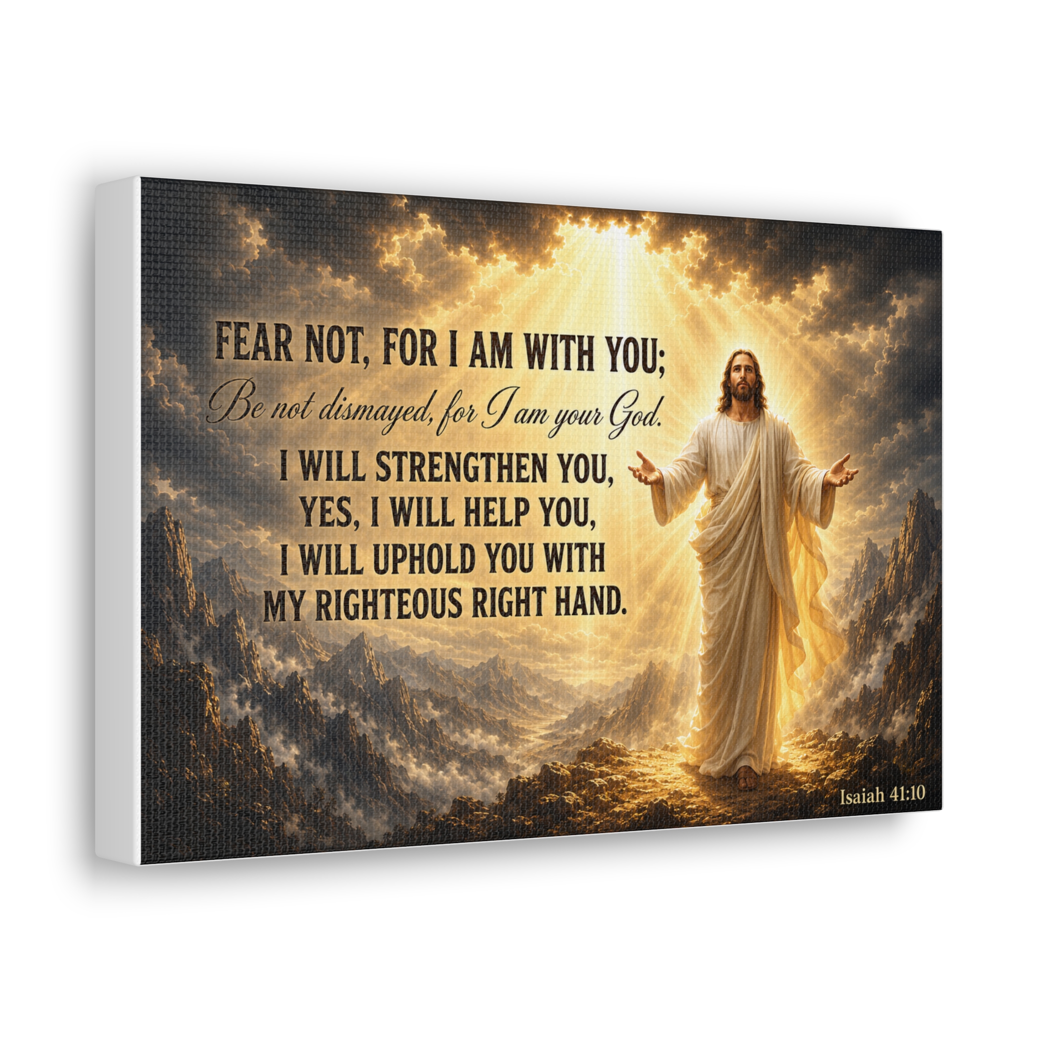 Fear Not Isaiah 41:10 Jesus Canvas Wall Art | Christian Courage & Comfort Decor | Faith Gift - Image 5
