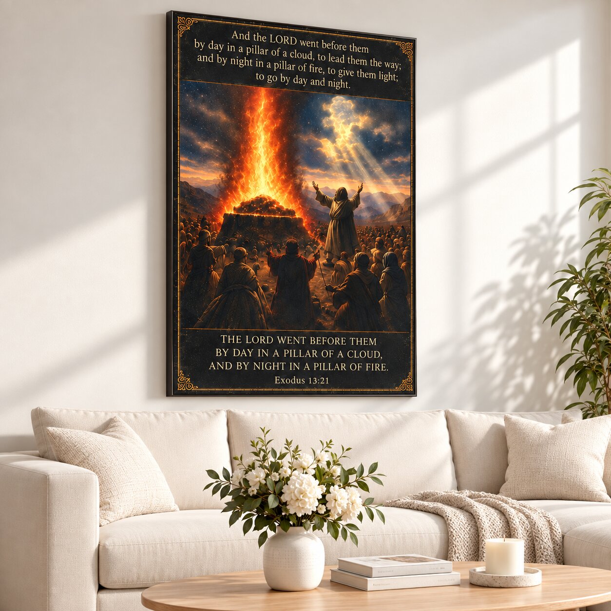 Elijah at Mount Carmel Canvas Wall Art | 1 Kings Biblical Prophet Decor | Faith Gift
