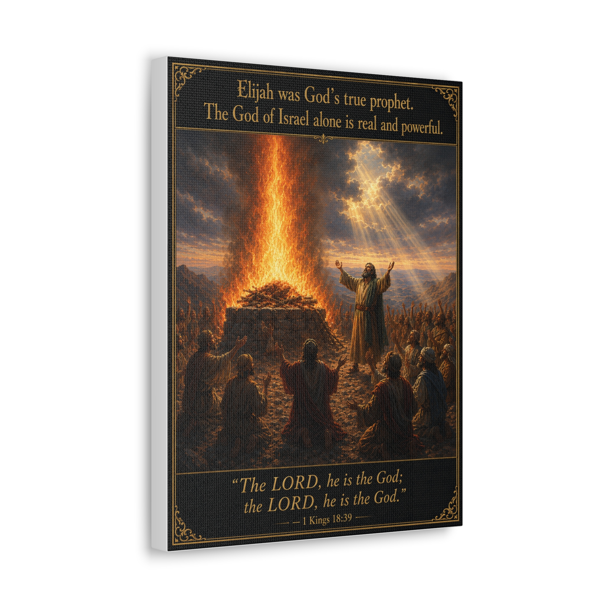 Elijah at Mount Carmel Canvas Wall Art | 1 Kings Biblical Prophet Decor | Faith Gift - Image 3