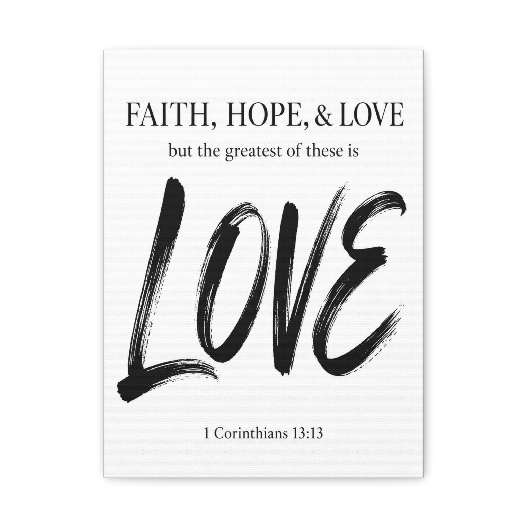 Faith Hope & Love 1 Corinthians 13:13 Canvas Wall Art | Christian Typography Decor | Christian Gift - Image 2