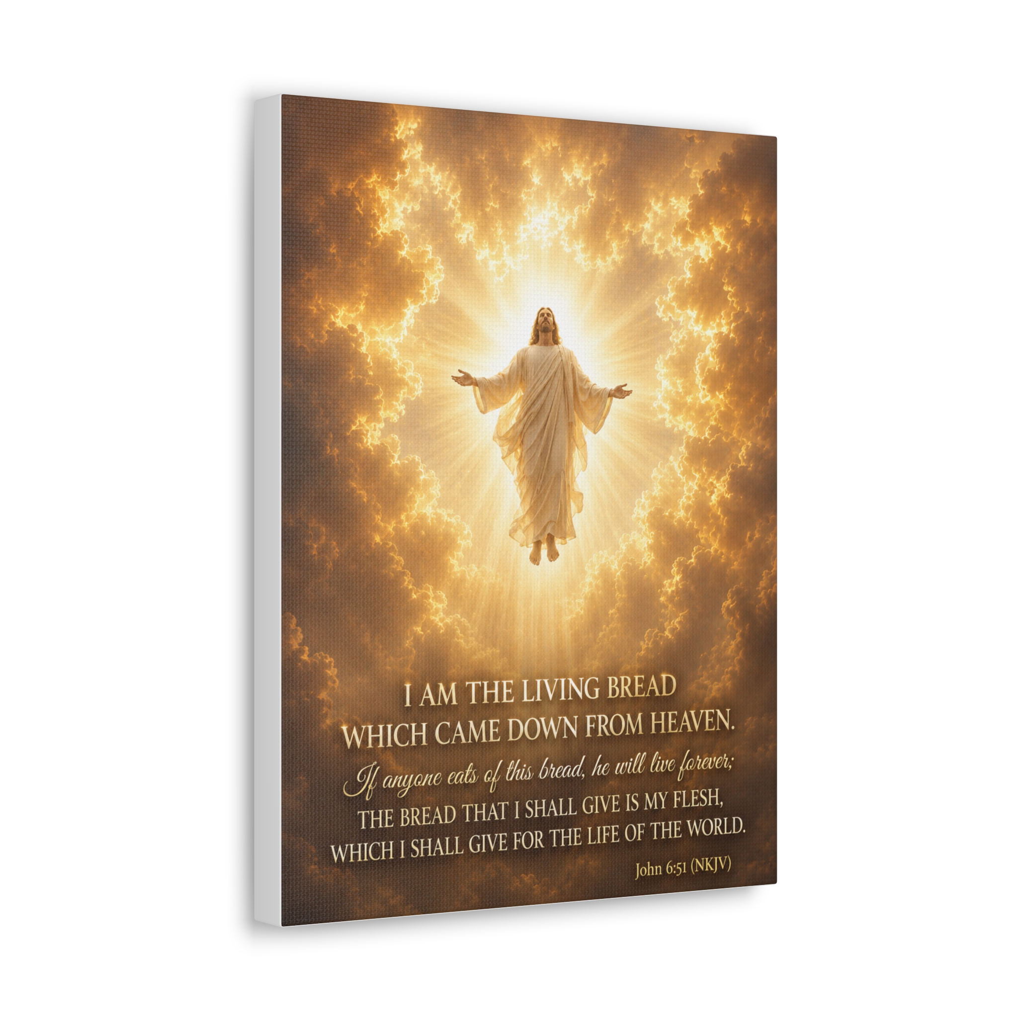 Jesus the Living Bread Canvas Wall Art | Christian Provision & Fellowship Decor | Faith Gift - Image 3