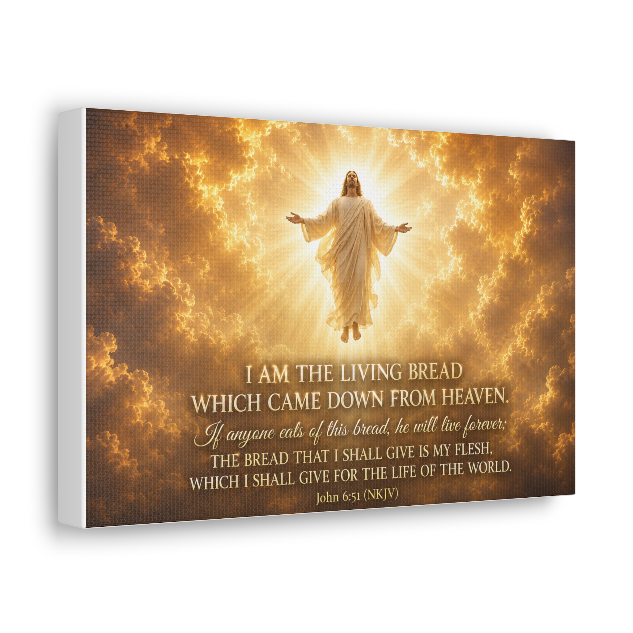 Jesus the Living Bread Canvas Wall Art | Christian Provision & Fellowship Decor | Faith Gift - Image 5