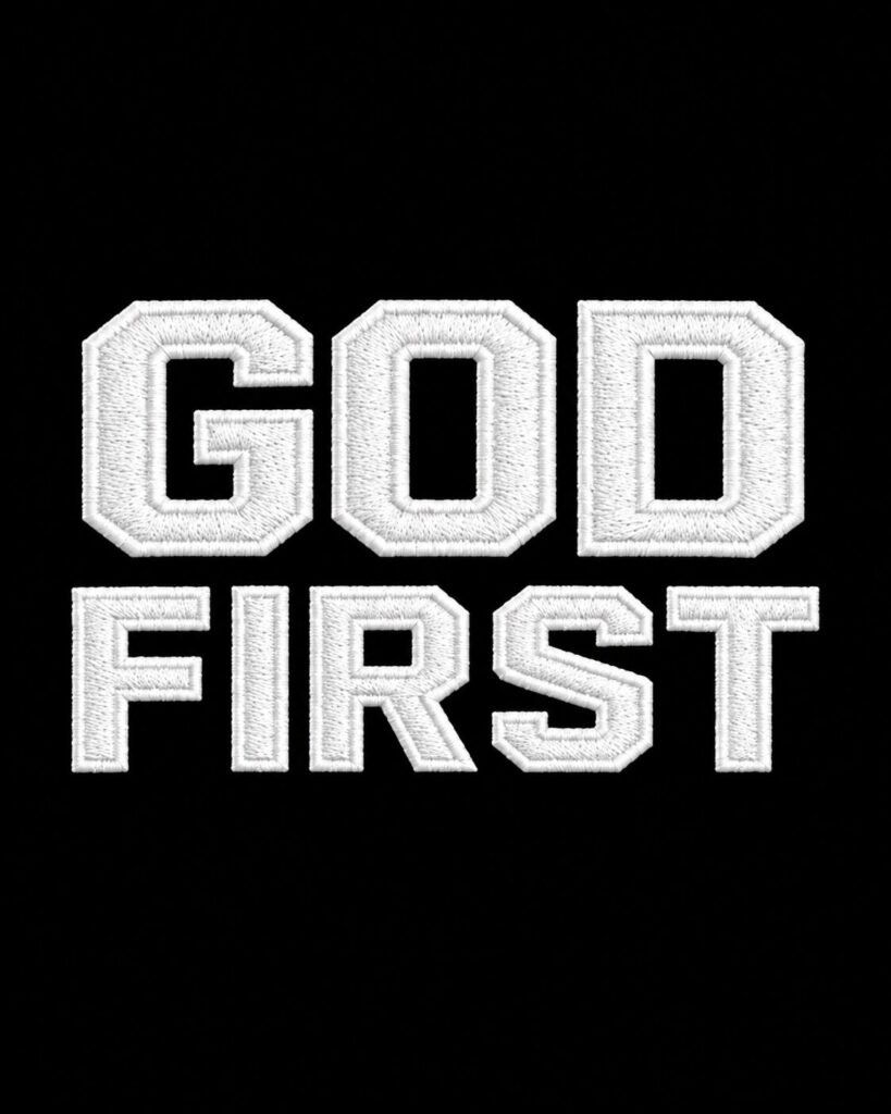 God First White Printable Wall Art | Christian Statement Apparel Digital Poster | Faith Gift