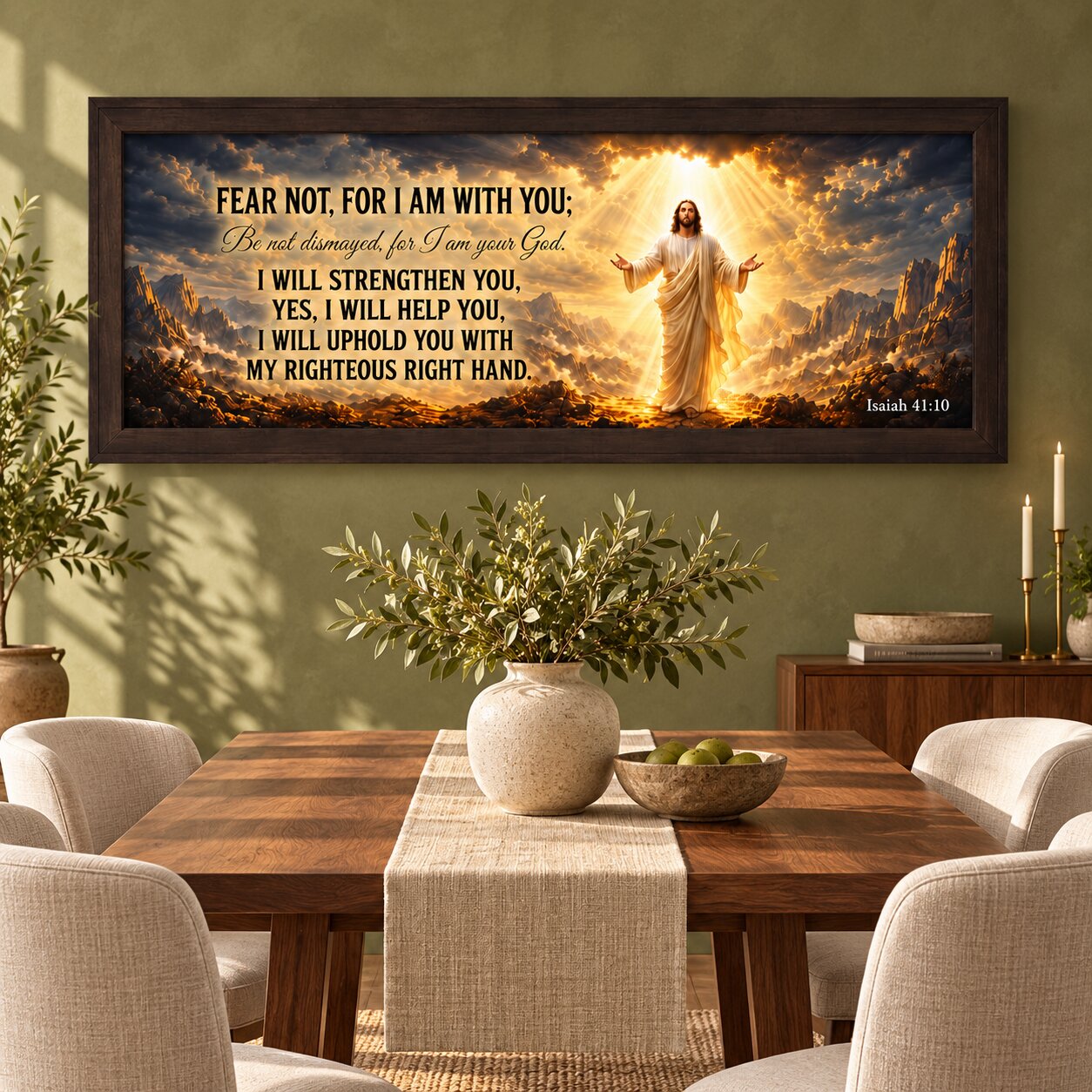Fear Not Isaiah 41:10 Jesus Landscape Wall Art | Christian Courage & Comfort Decor | Faith Gift - Image 7