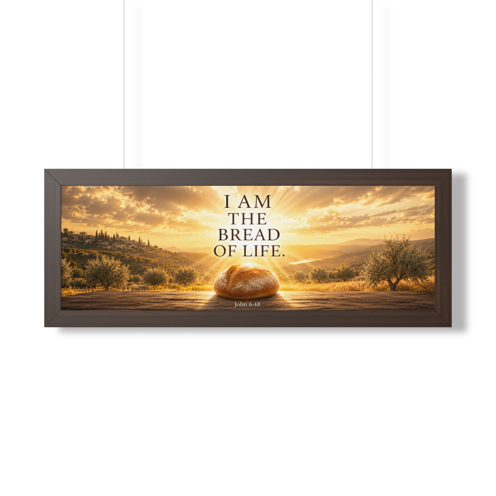 I Am the Bread of Life John 6:48 Landscape Wall Art | Jesus Christian Kitchen Decor | Faith Gift - Image 2