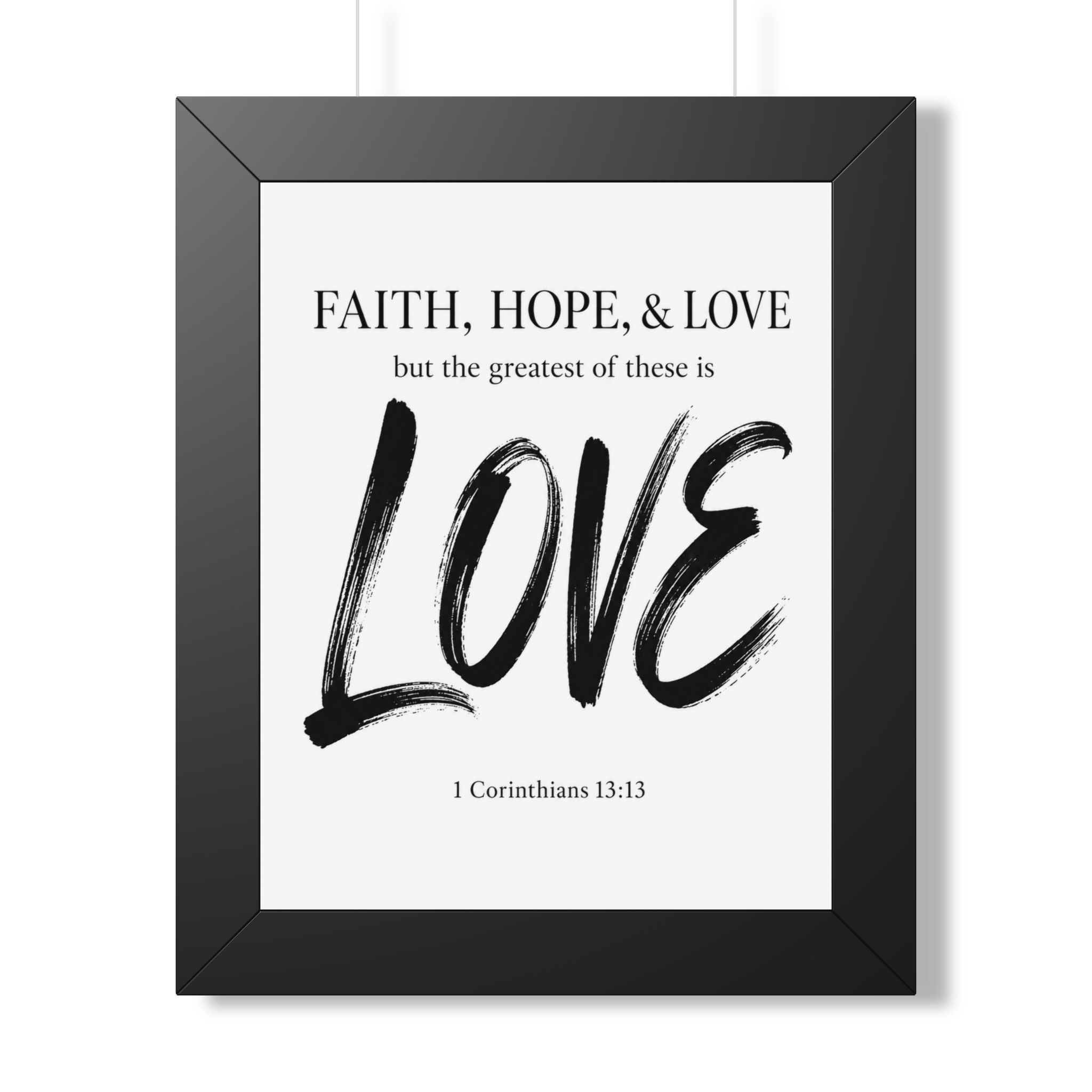 Faith Hope & Love 1 Corinthians 13:13 Portrait Wall Art | Christian Typography Decor | Christian Gift - Image 2