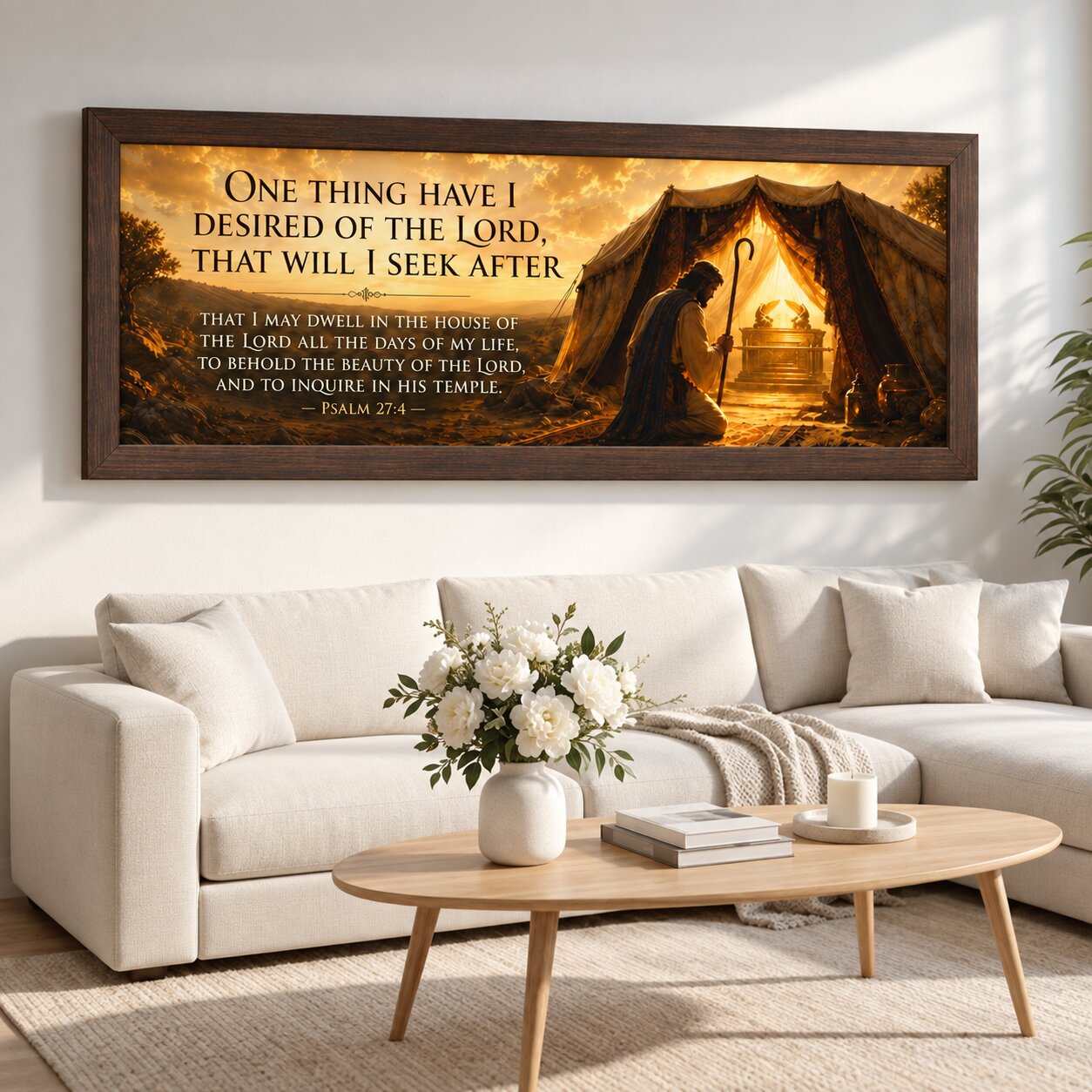 Dwell in the House of the Lord Landscape Wall Art | Worship & God’s Presence Decor | Faith Gift