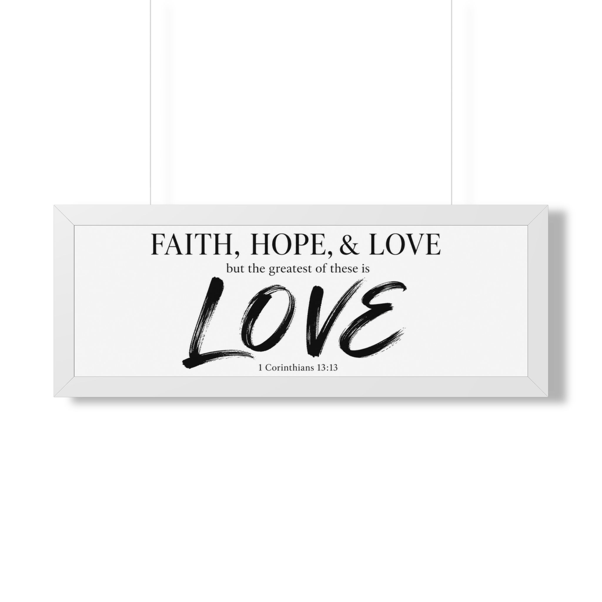 Faith Hope Love 1 Corinthians 13:13 Landscape Wall Art | Christian Typography Decor | Christian Gift - Image 3