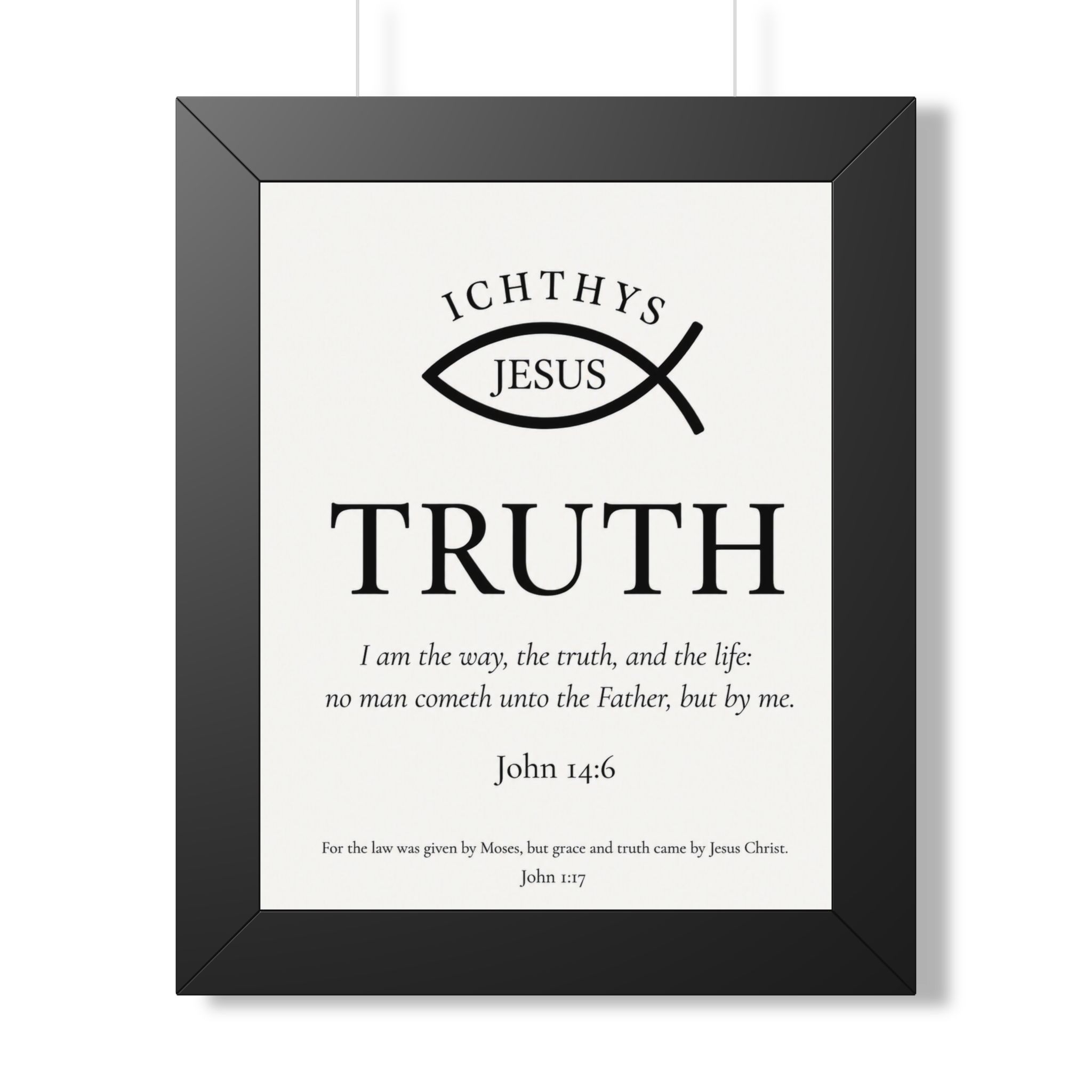 Christian Truth Portrait Wall Art — ICHTHYS Jesus Bible Verse John 14:6 - Image 3