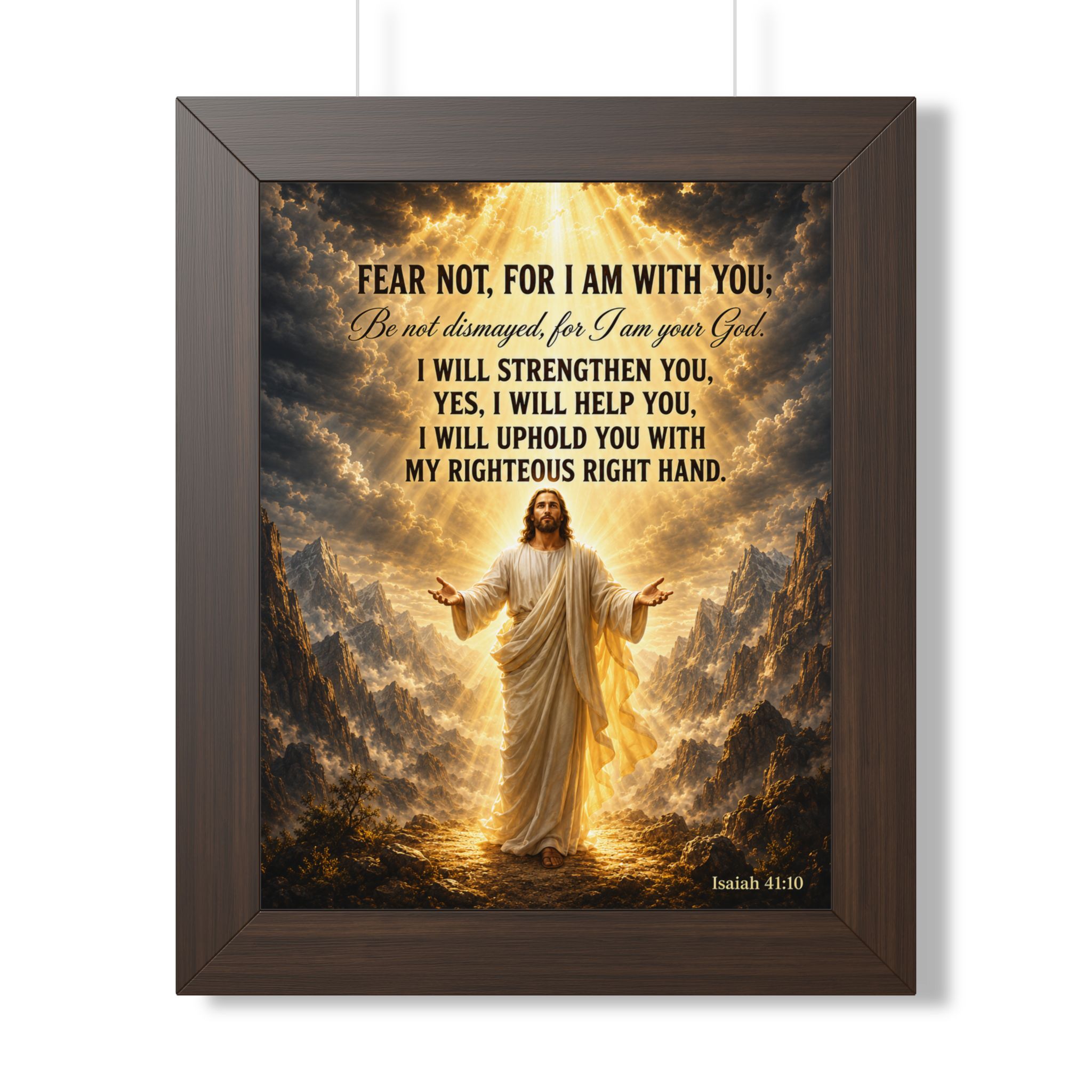 Fear Not Isaiah 41:10 Jesus Portrait Wall Art | Christian Courage & Comfort Decor | Faith Gift - Image 4