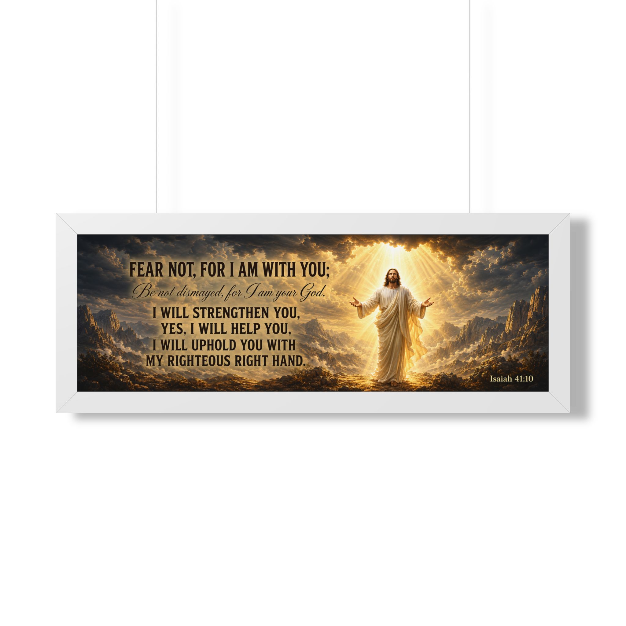 Fear Not Isaiah 41:10 Jesus Landscape Wall Art | Christian Courage & Comfort Decor | Faith Gift - Image 3