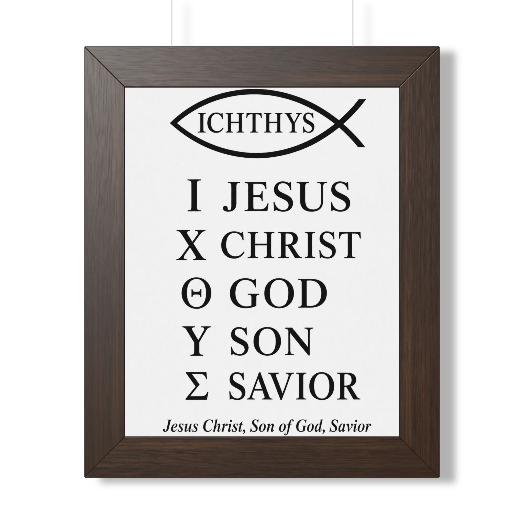 Minimal Ichthys Christian Typography Portrait Wall Art | Modern Faith Wall Decor | Faith Gift - Image 3