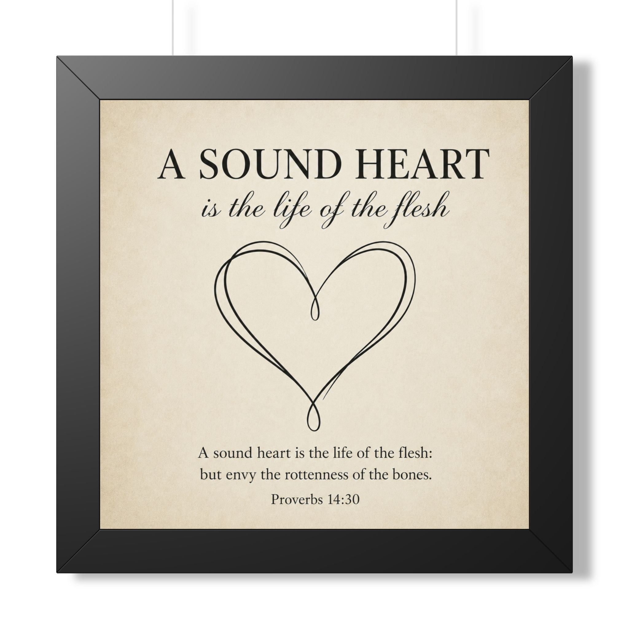 Proverbs 14:30 A Sound Heart Is Life Portrait Wall Art | Christian Wellness Scripture Decor | Faith Gift - Image 2