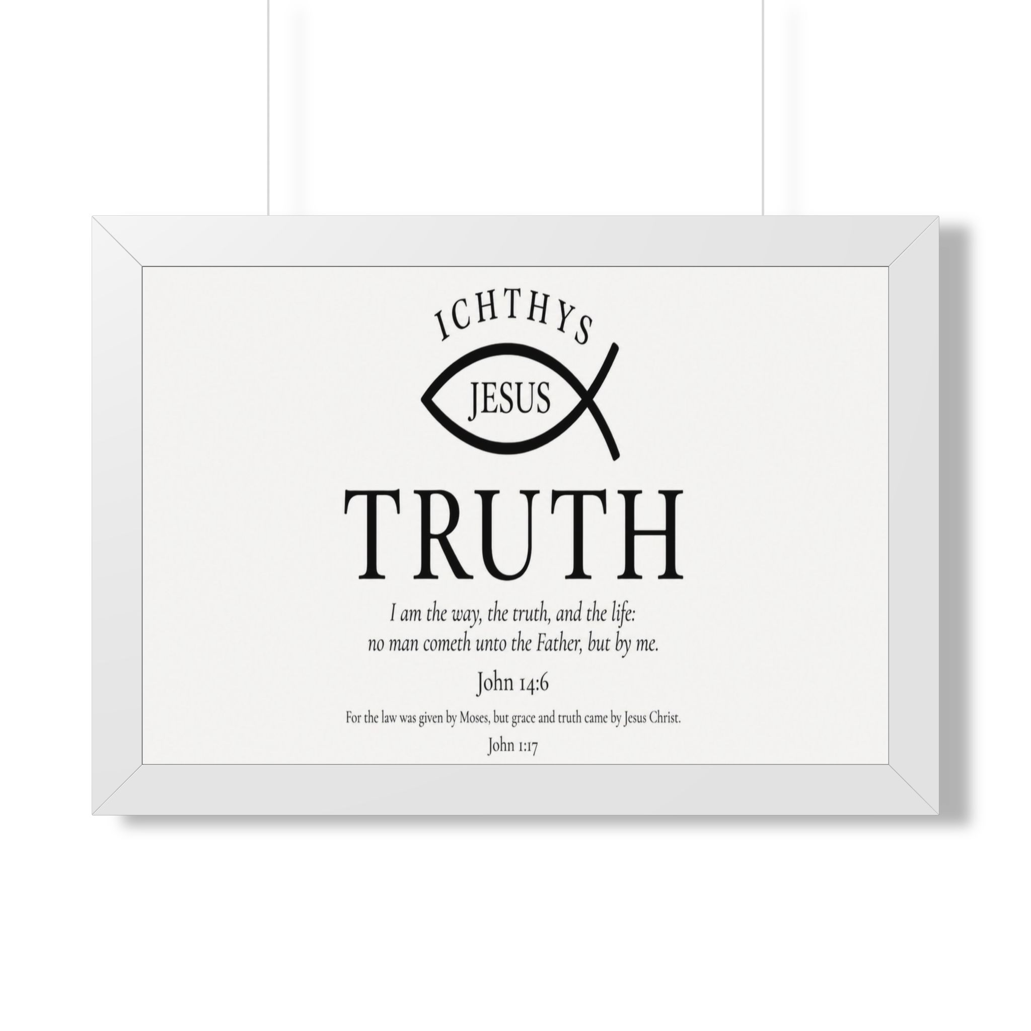 Christian Truth Landscape Wall Art — ICHTHYS Jesus Bible Verse John 14:6 - Image 3