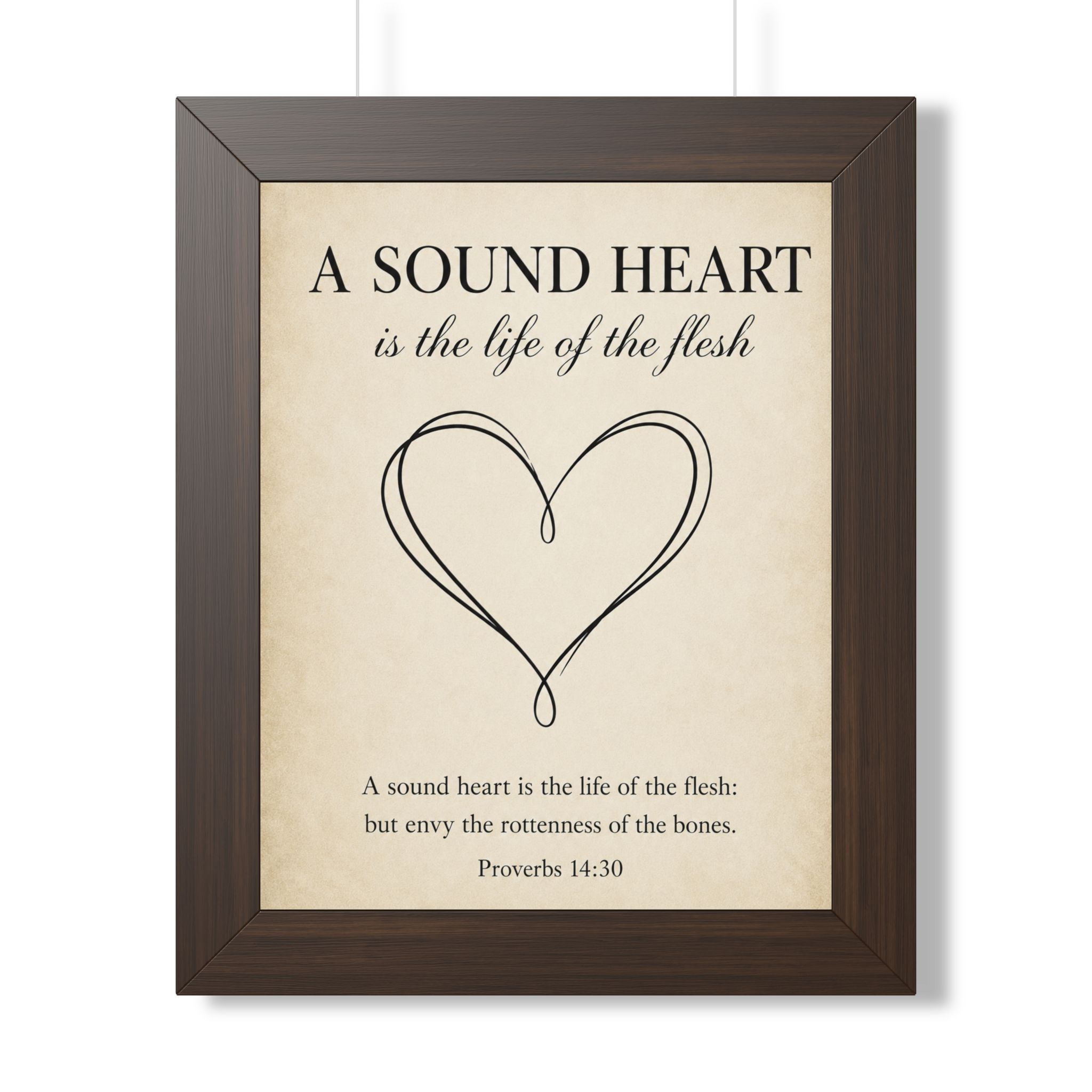 Proverbs 14:30 A Sound Heart Is Life Portrait Wall Art | Christian Wellness Scripture Decor | Faith Gift - Image 4