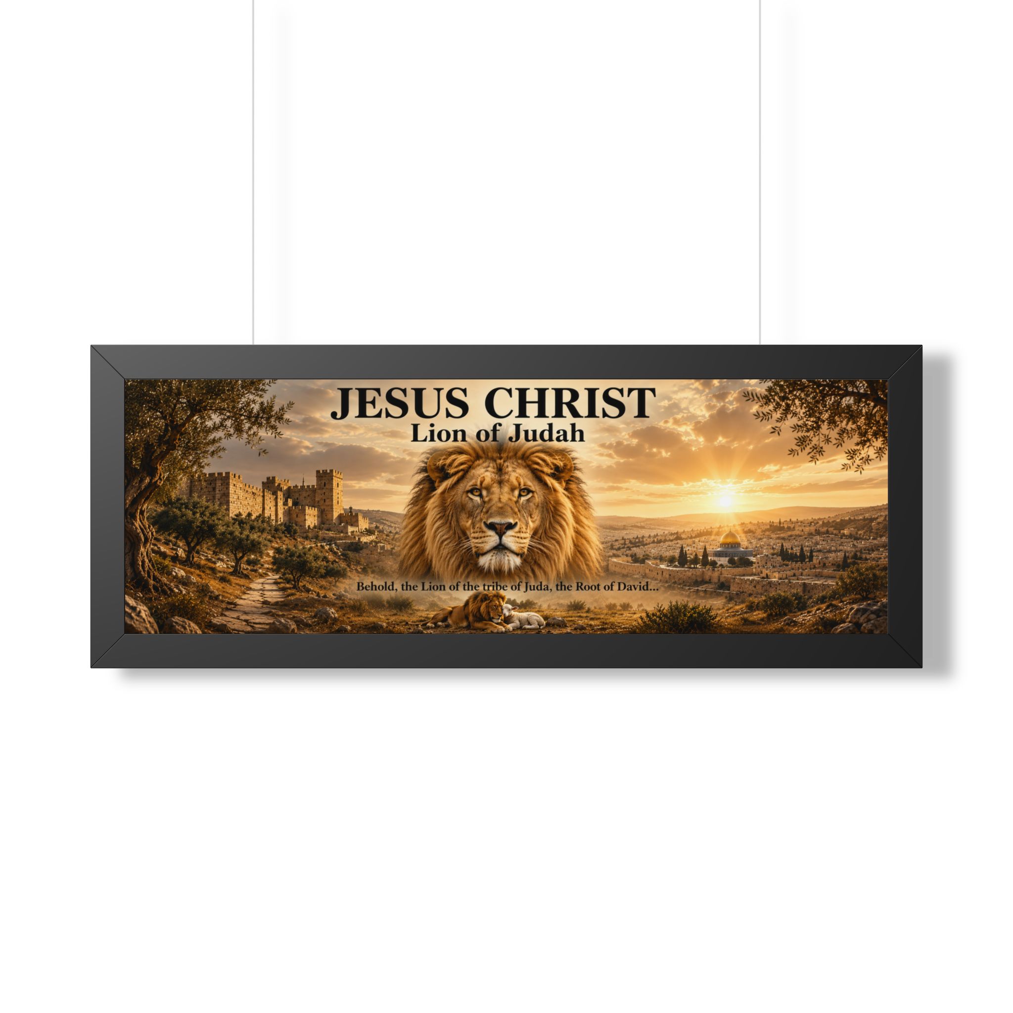 Jesus Christ Lion of Judah Landscape Wall Art | Revelation Christian Wall Decor | Faith Gift - Image 4