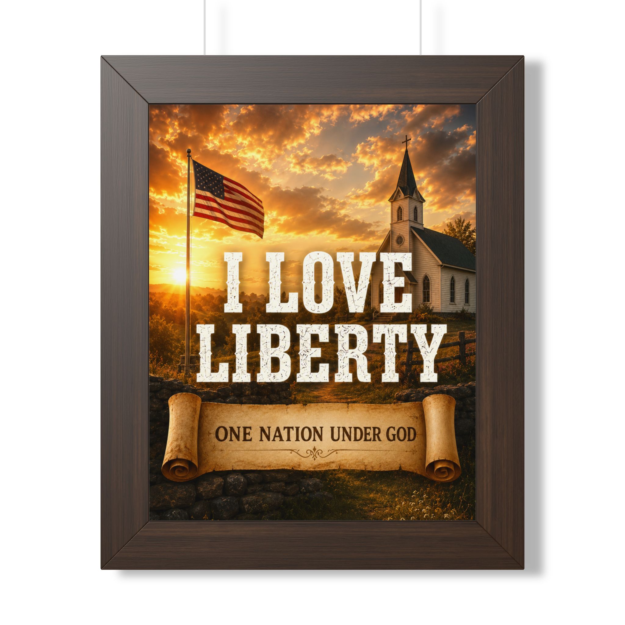 I Love Liberty One Nation Under God Portrait Wall Art | Patriotic Christian Decor | Patriotic Gift - Image 4